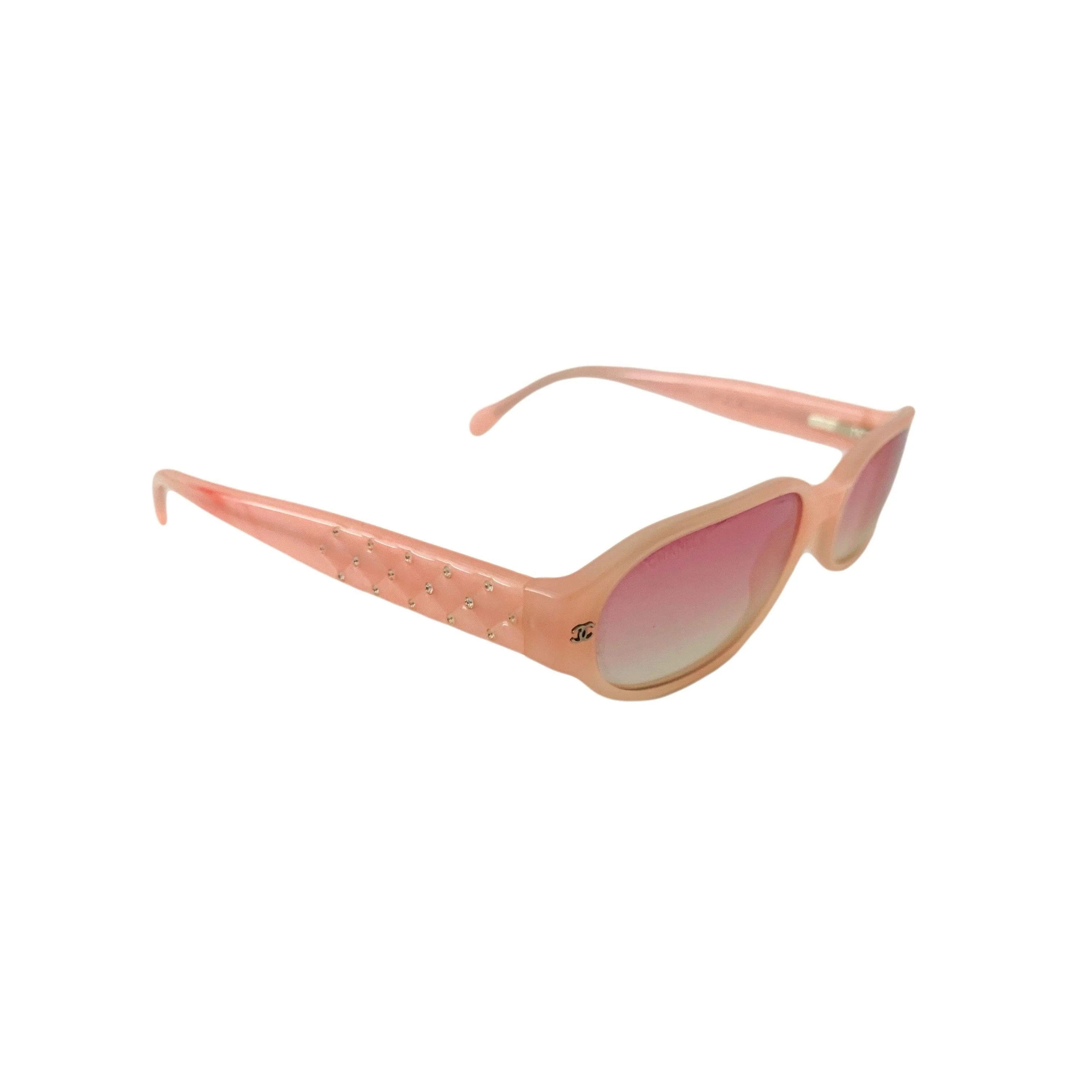 Chanel Pink Logo Mini Sunglasses - Image 2