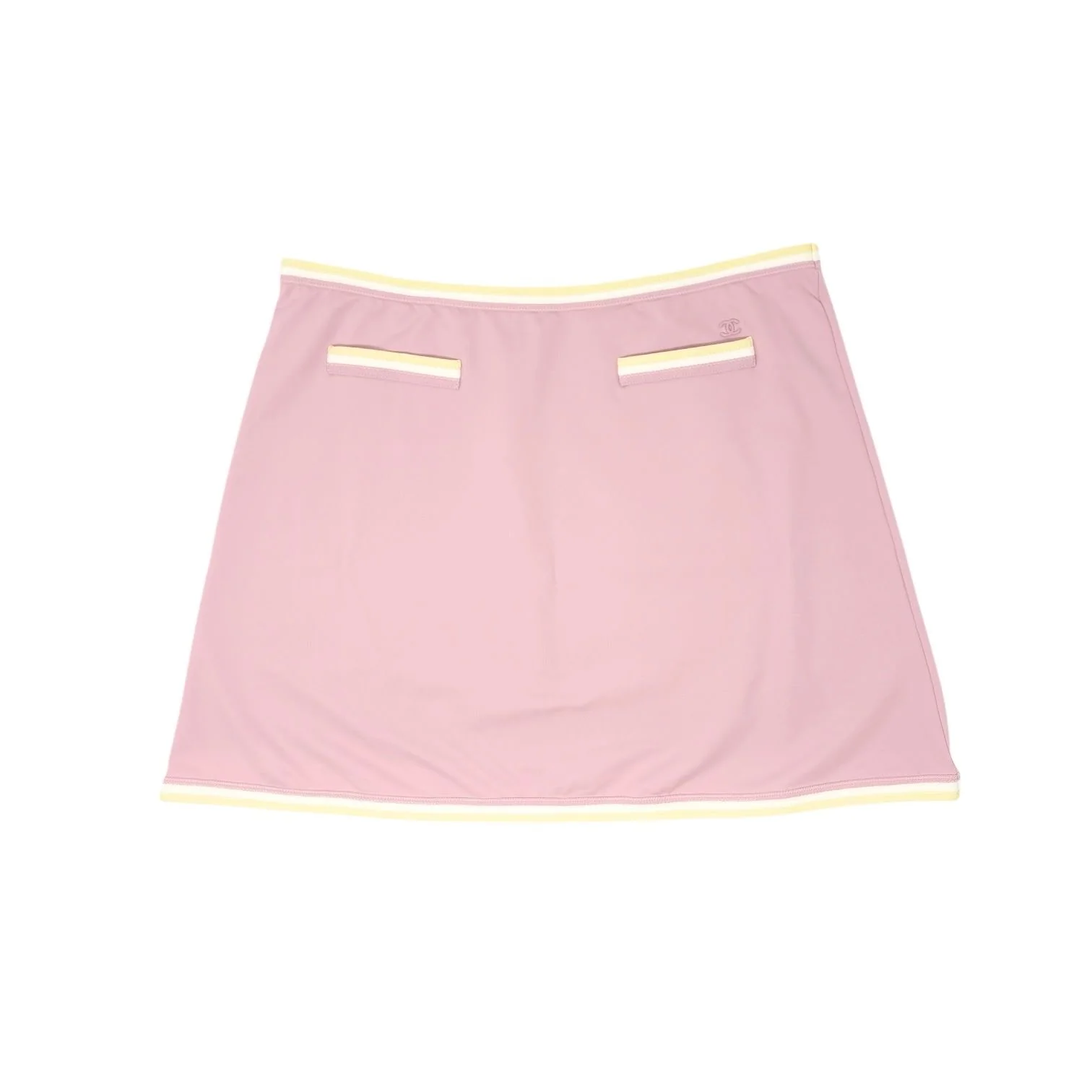 Chanel Pink Logo Stretch Skirt