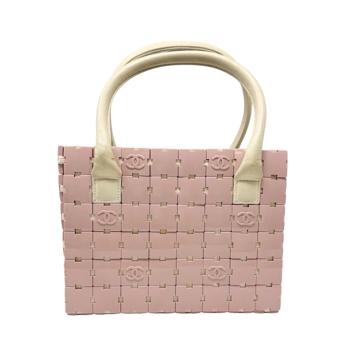 Chanel Pink Logo Top Handle Puzzle Bag - Image 2