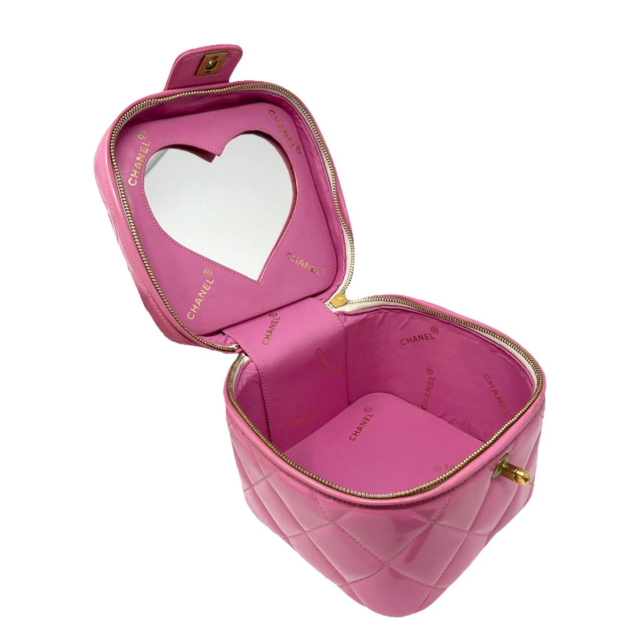 Chanel Pink Logo Vanity Bag - Image 5