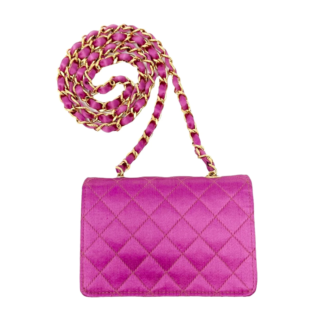 Chanel Pink Satin Mini Flap Bag - Image 2