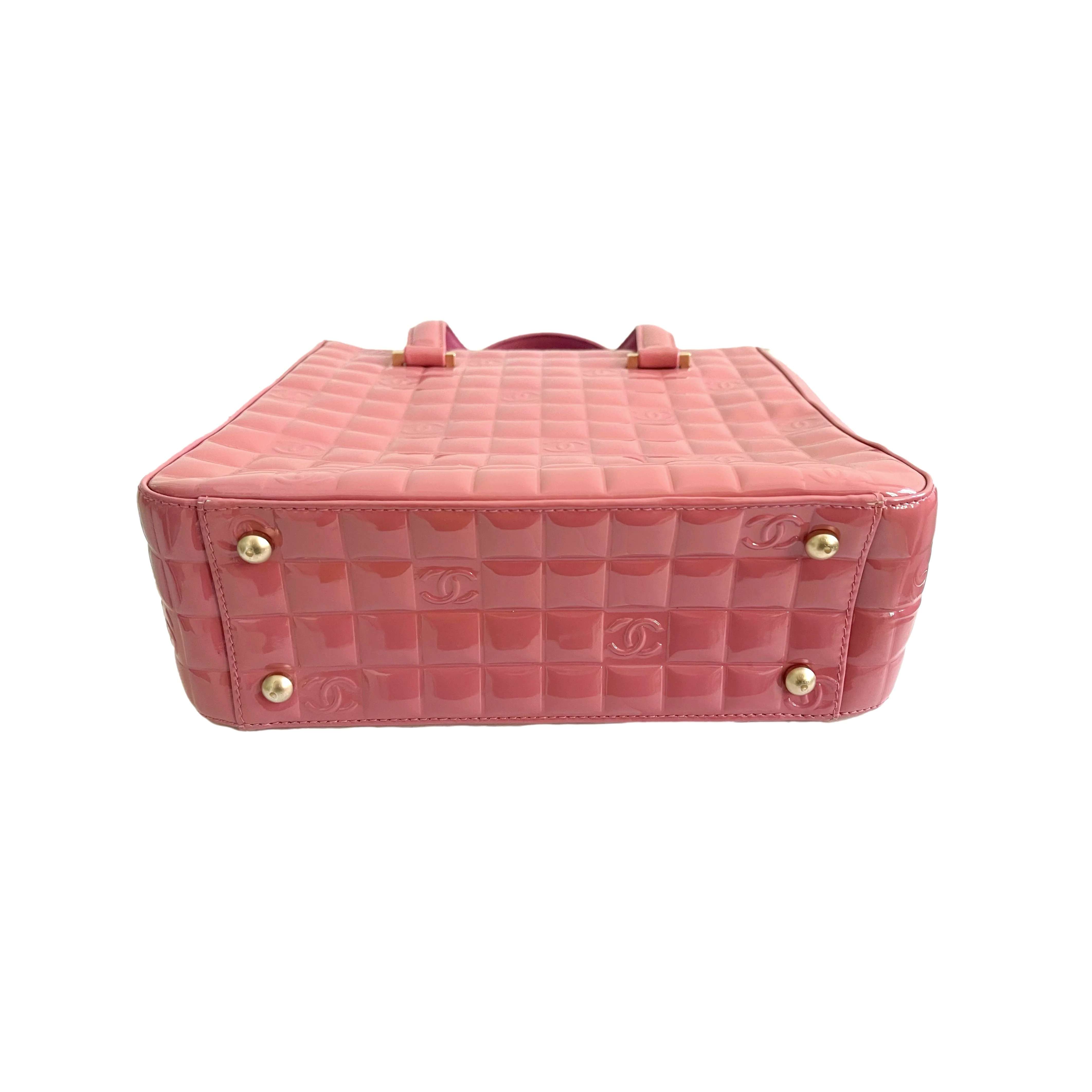 Chanel Pink Patent Logo Tote - Image 2