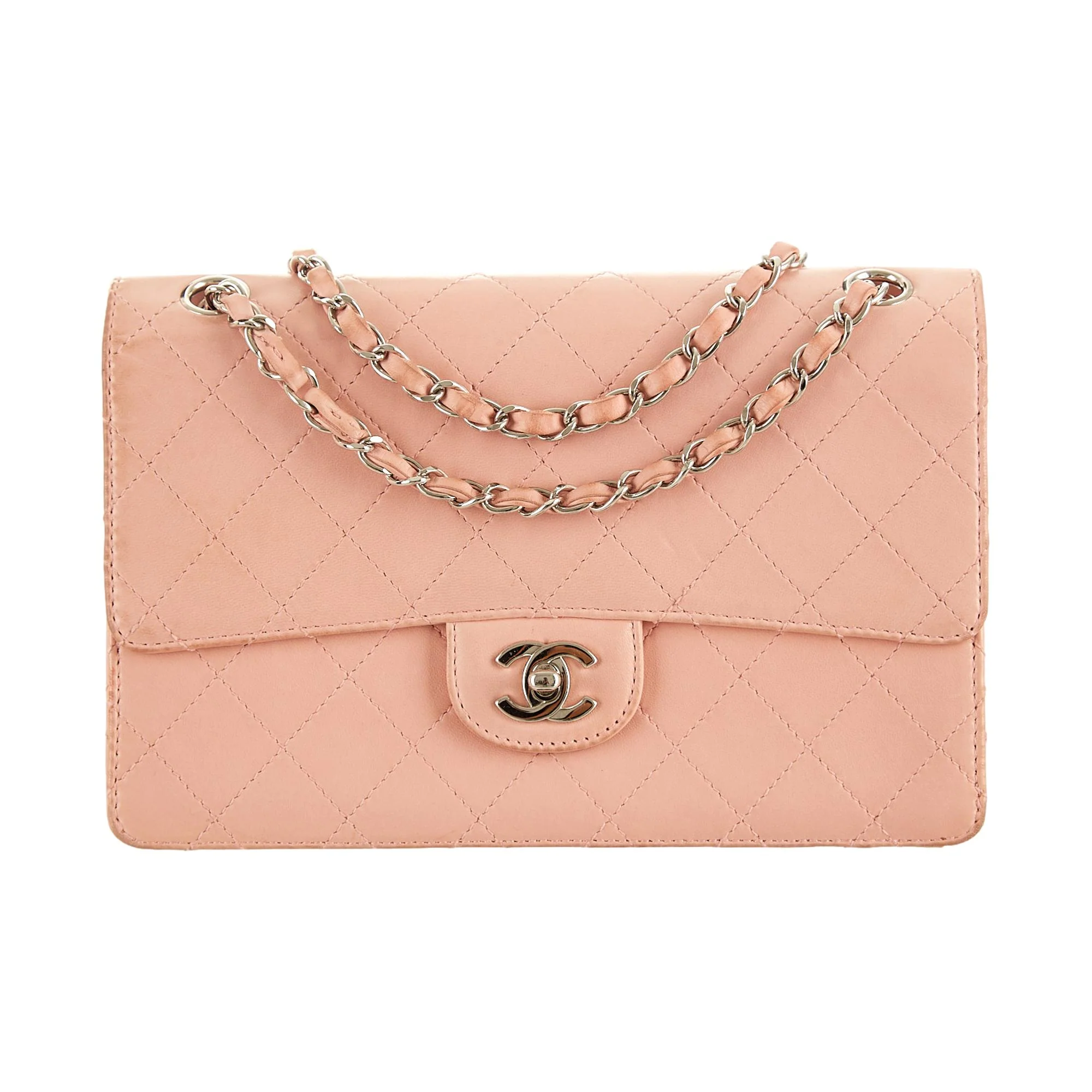 Chanel Pink Quilted Chain Flap Bag - Image 2