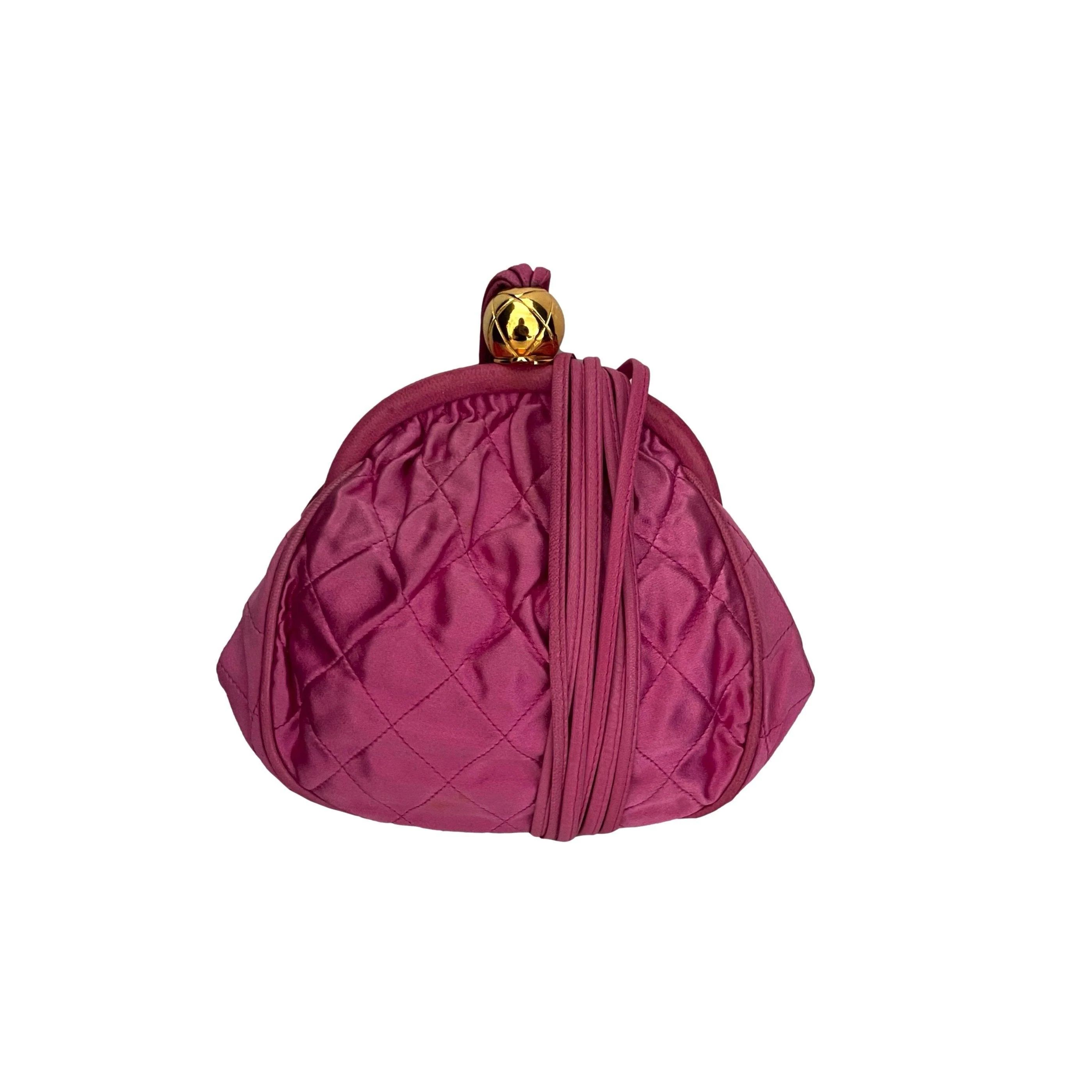 Chanel Pink Quilted Kiss Lock Shoulder Bag