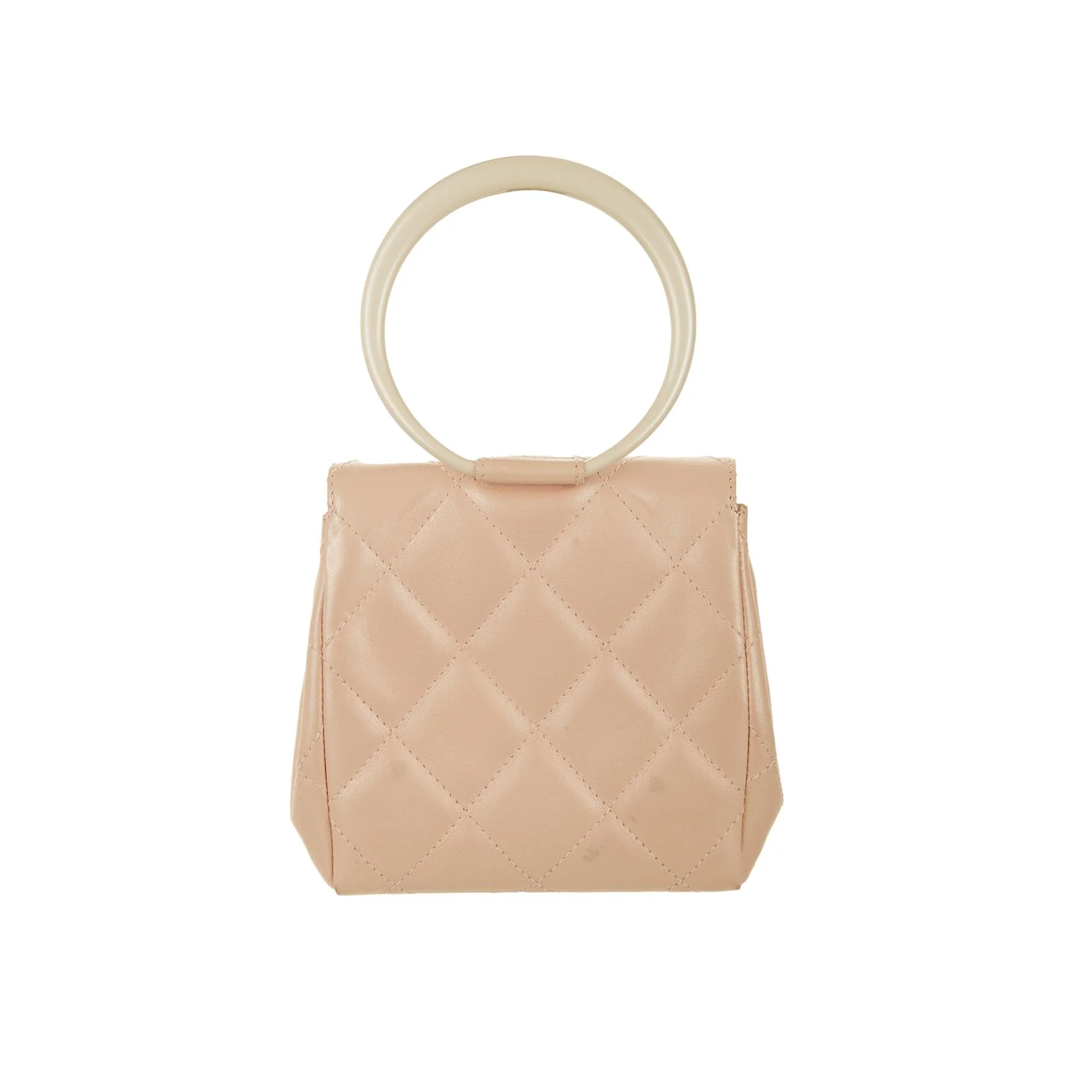 Chanel Pink Quilted Ring Top Handle Bag - Image 2