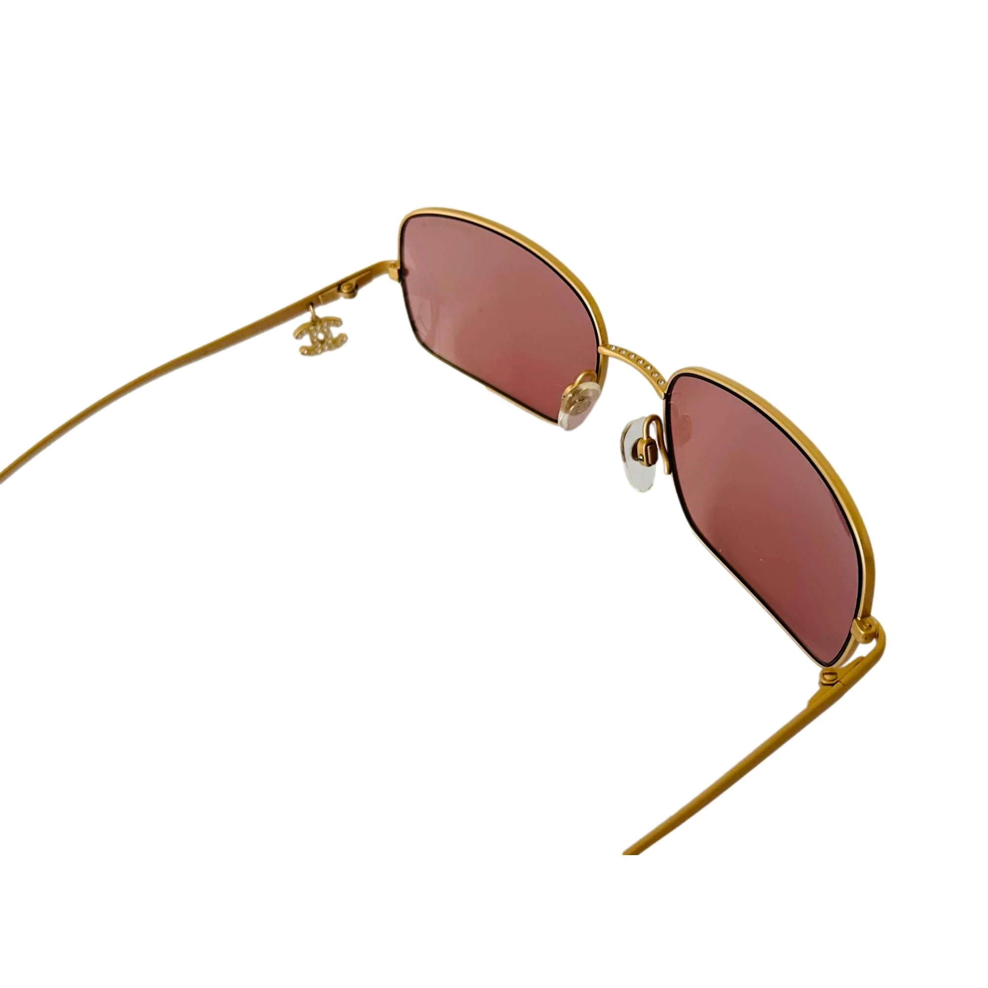 Chanel Pink Rhinestone Charm Sunglasses - Image 3