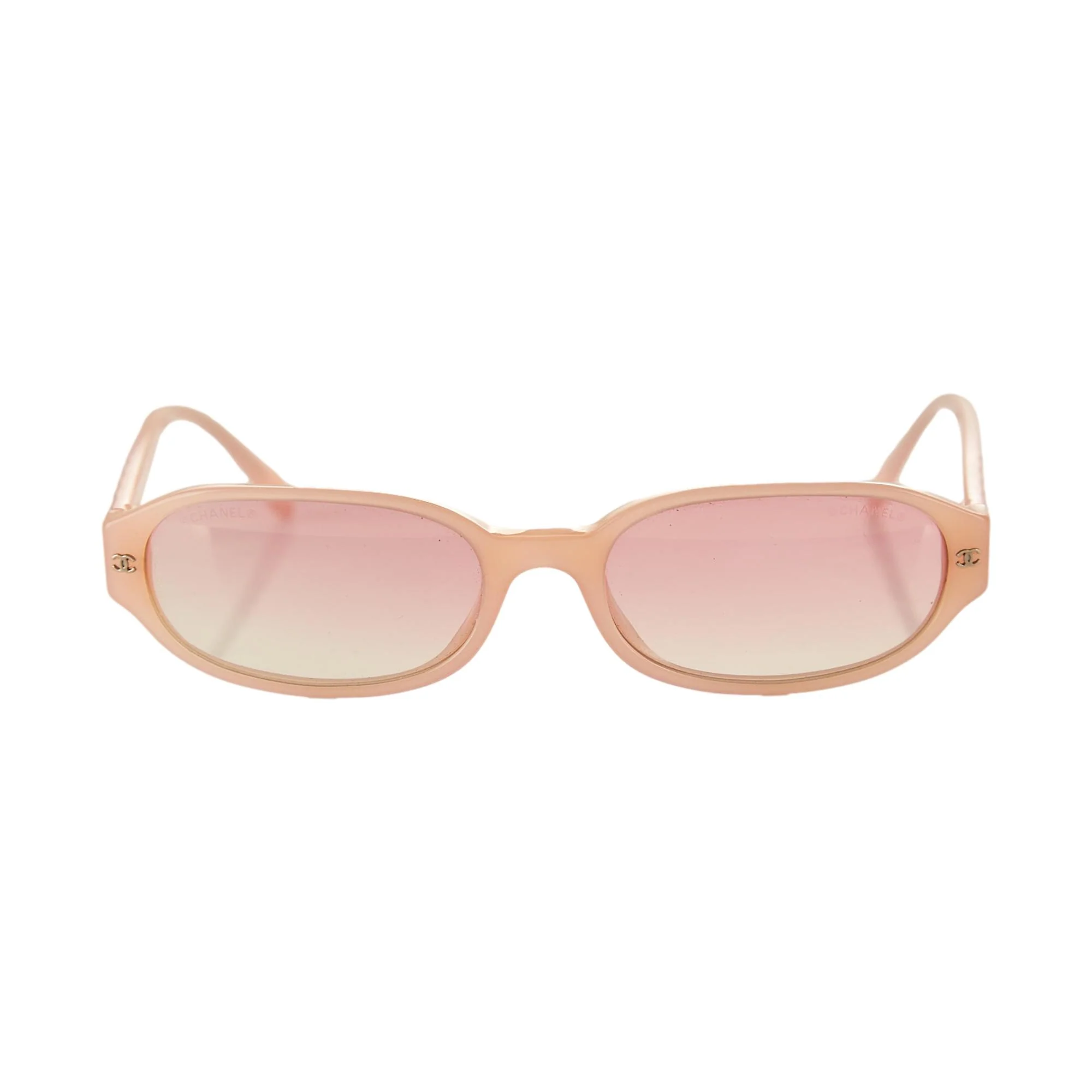 Chanel Pink Rhinestone Logo Mini Sunglasses - Image 2