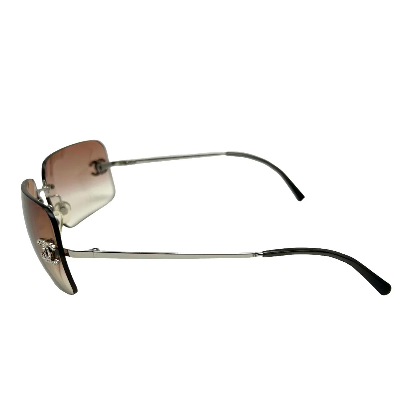 Chanel Pink Rhinestone Logo Sunglasses - Image 3