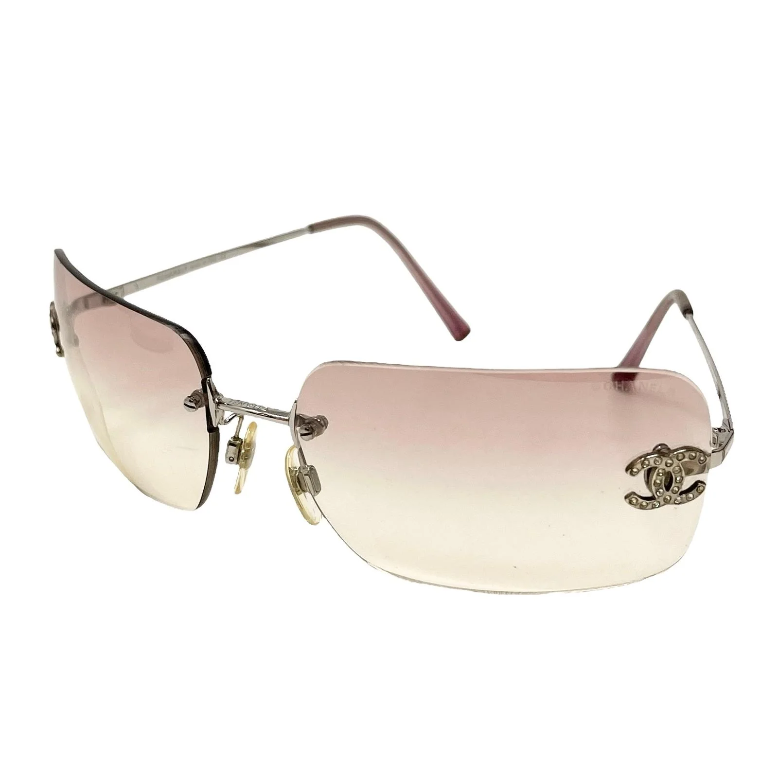 Chanel Pink Rhinestone Sunglasses - Image 2