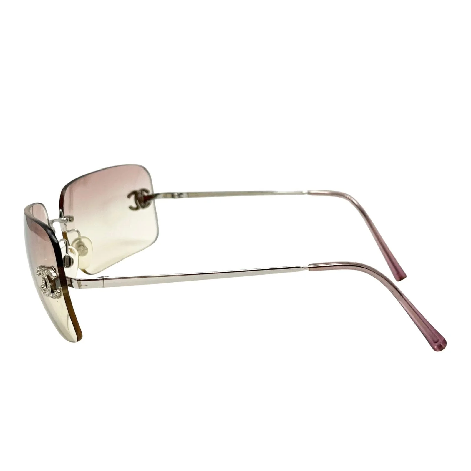 Chanel Pink Rhinestone Sunglasses - Image 3