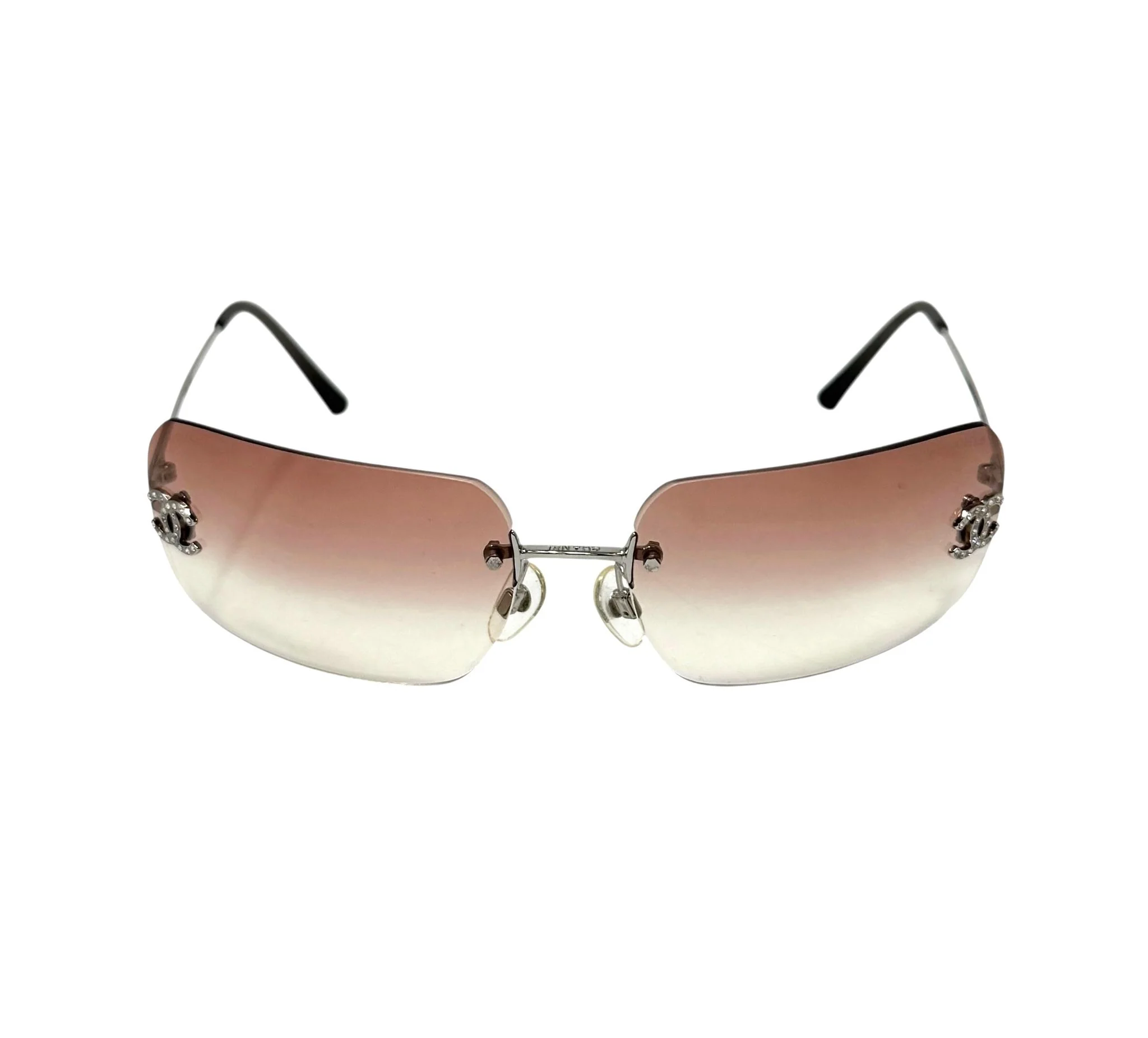 Chanel Pink Rhinestone Sunglasses - Image 2