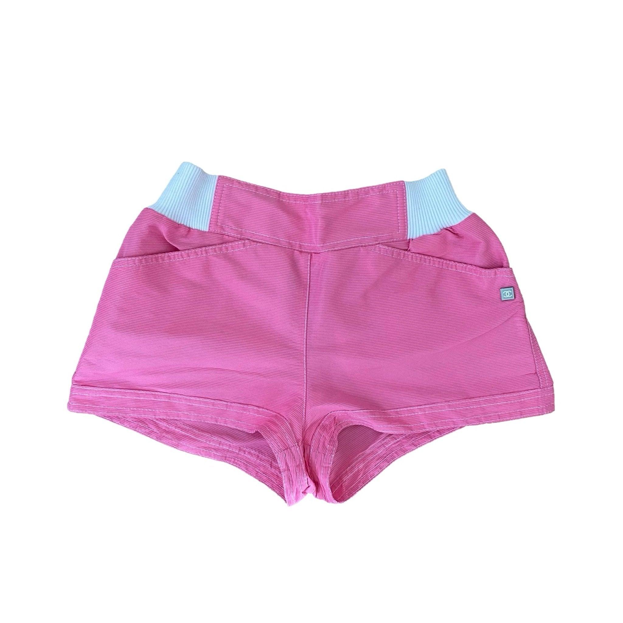 Chanel Pink Ribbed Sport Shorts