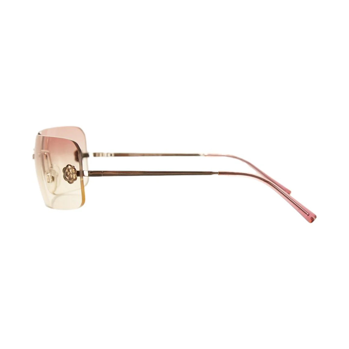 Chanel Pink Rimless Flower Sunglasses - Image 3