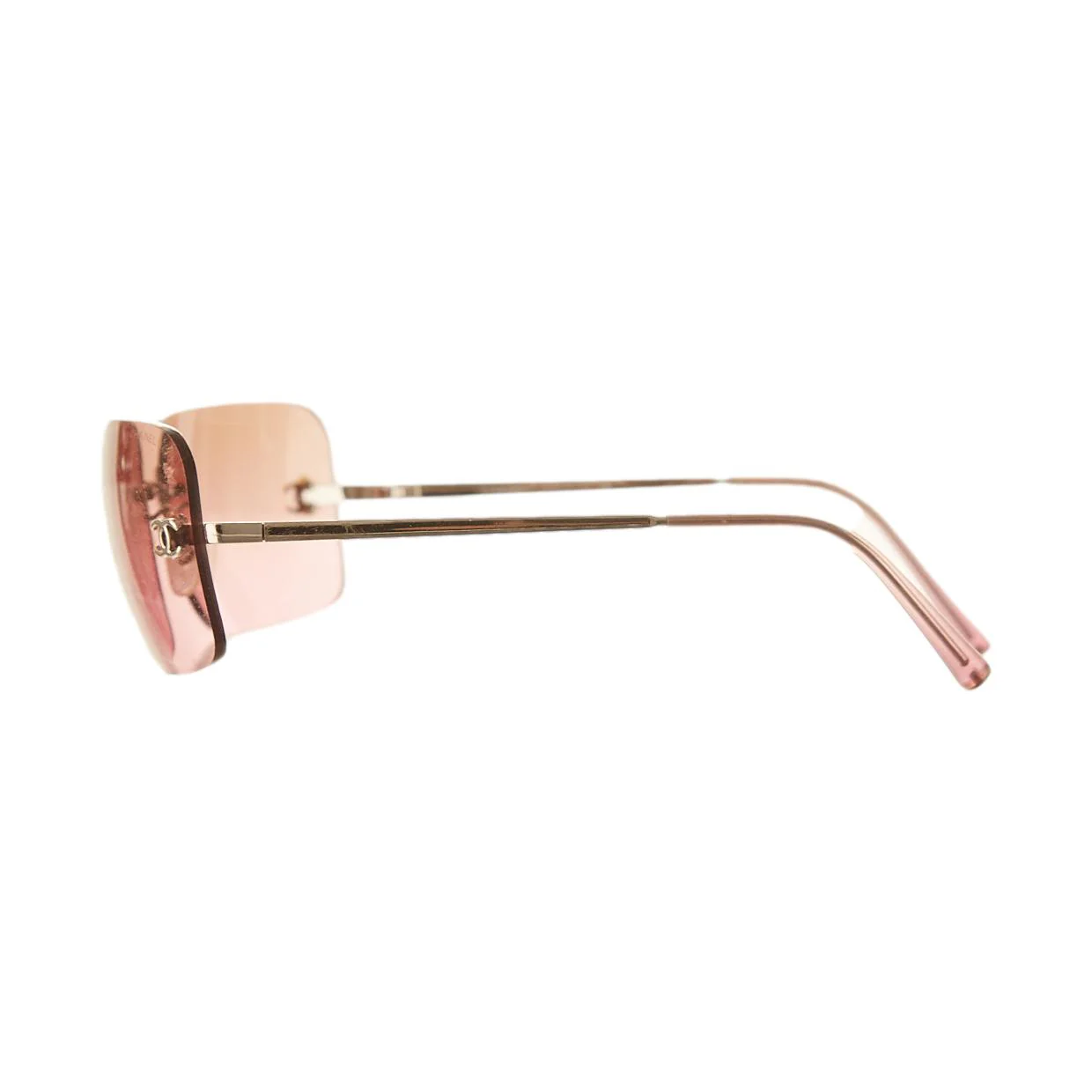 Chanel Pink Rimless Logo Sunglasses - Image 3