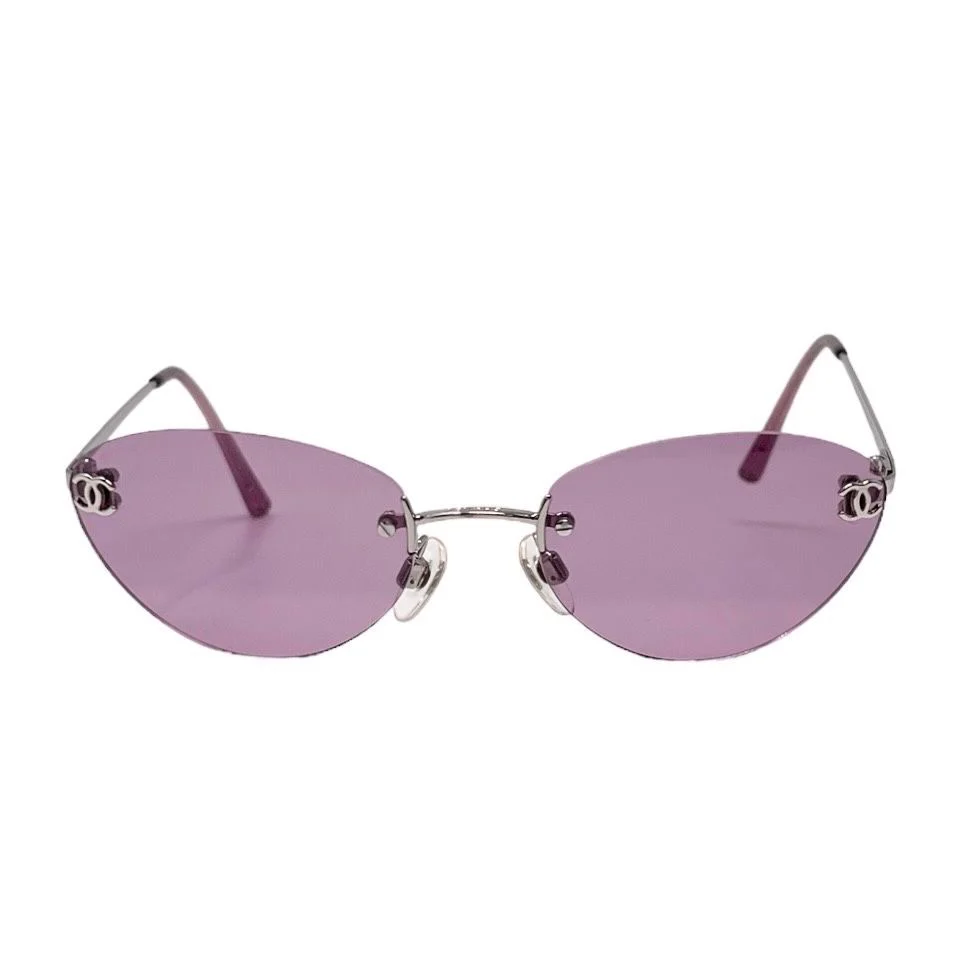 Chanel Pink Rimless Sunglasses
