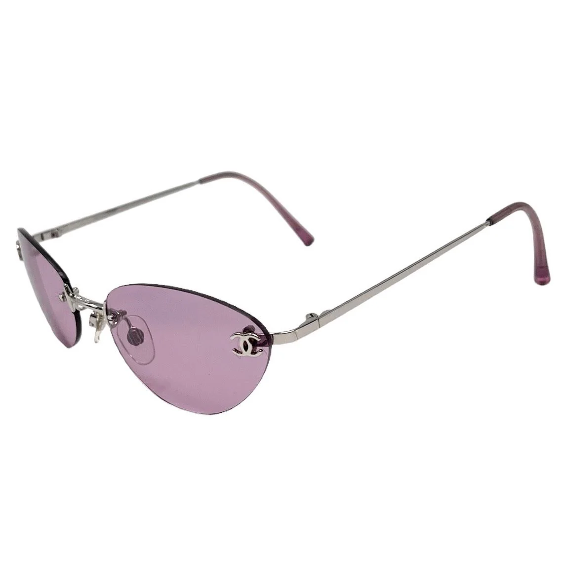 Chanel Pink Rimless Sunglasses - Image 2