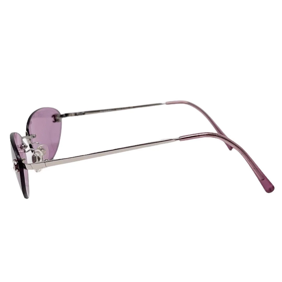 Chanel Pink Rimless Sunglasses - Image 3