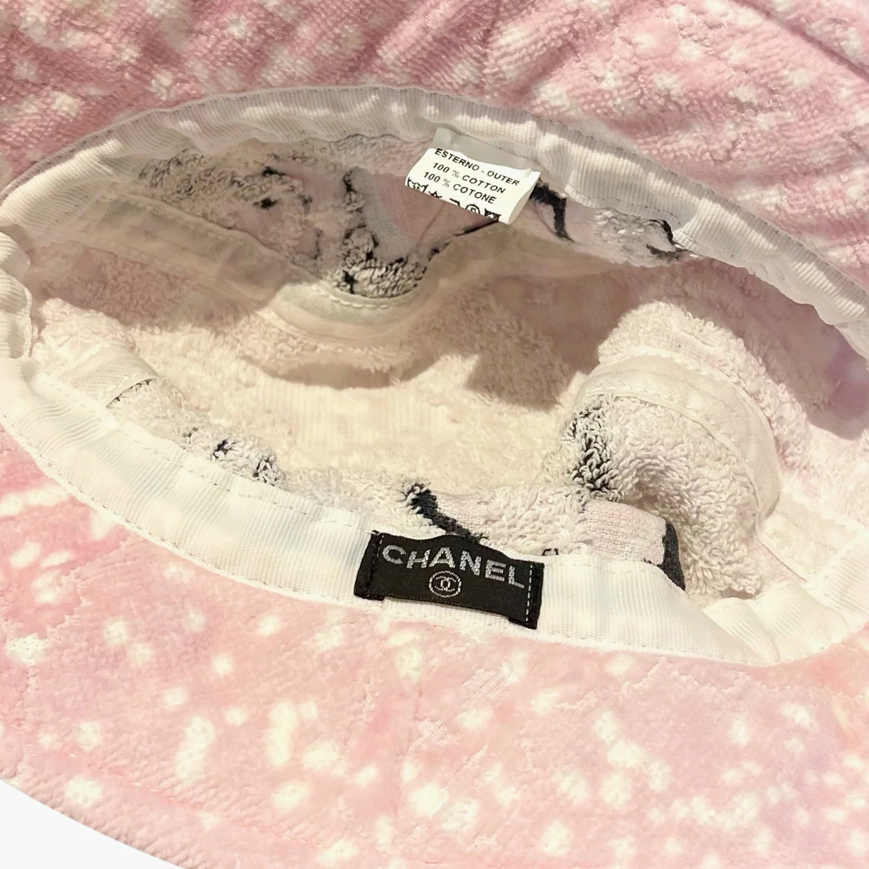 Chanel Pink Terrycloth Bucket Hat - Image 2