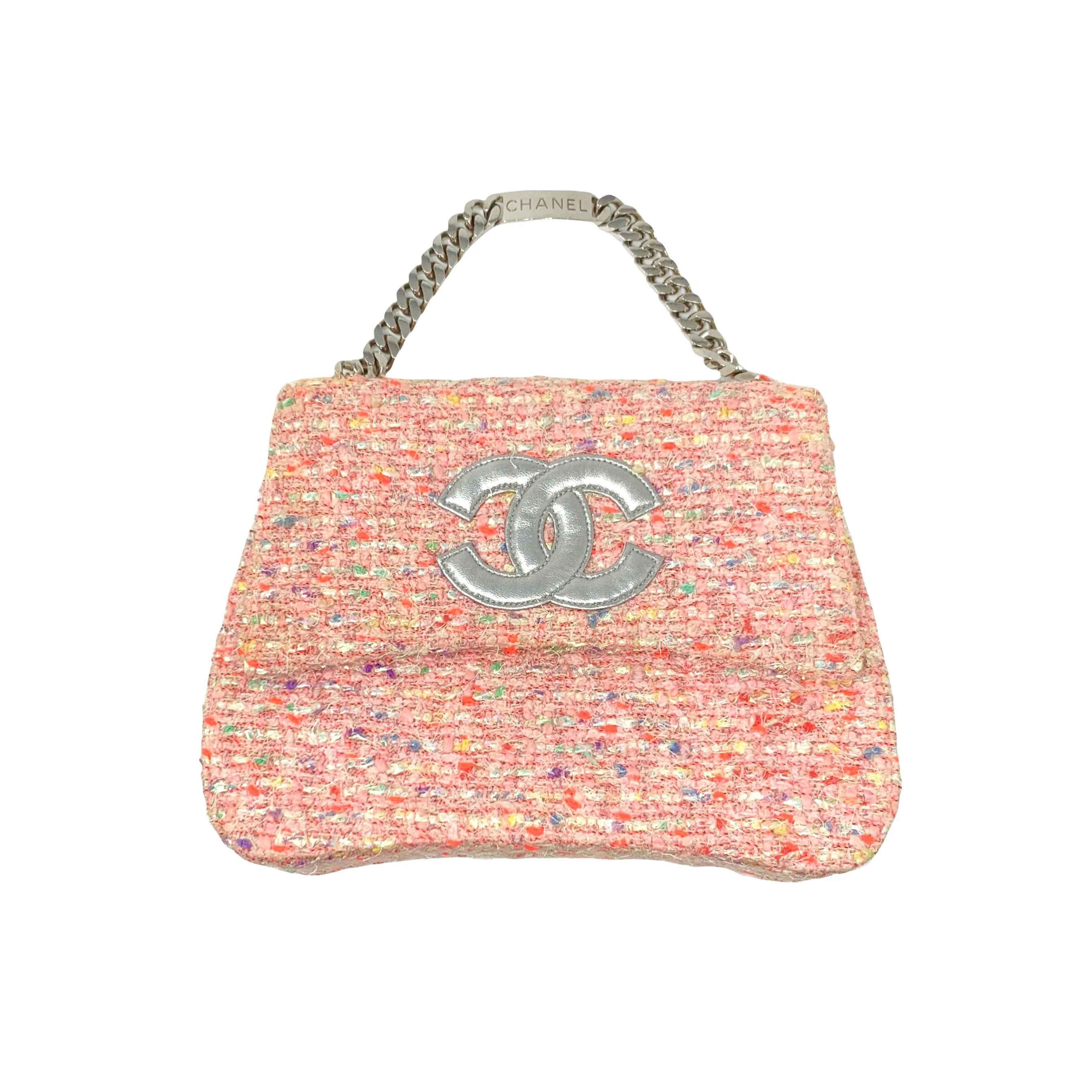 Chanel Pink Tweed Chain Bag