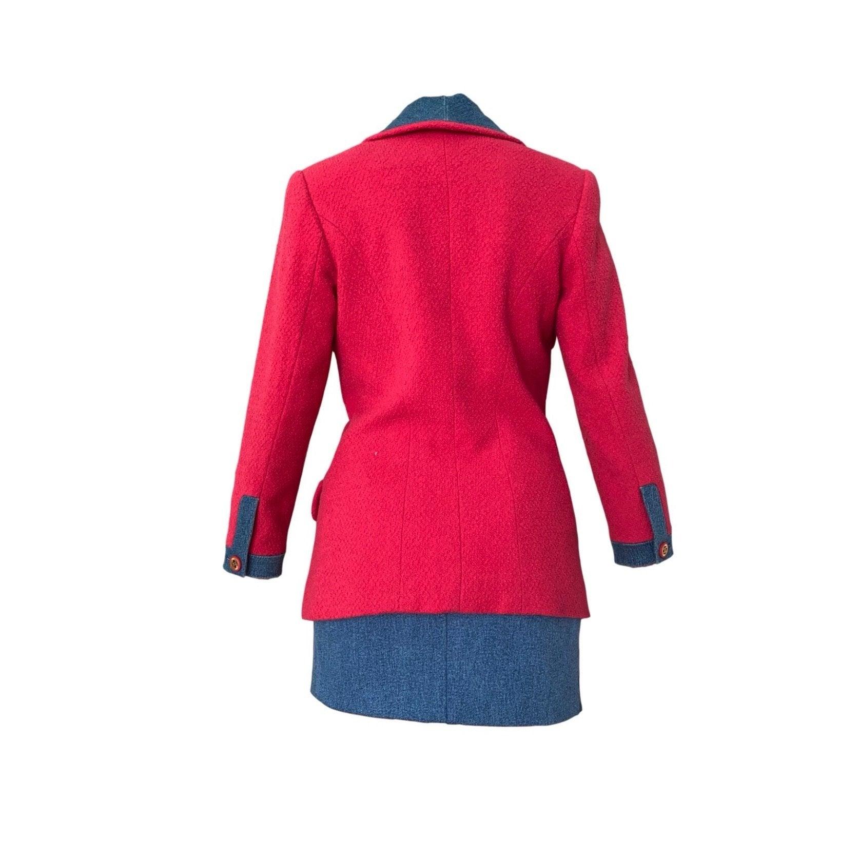 Chanel Pink Tweed Denim Skirt Set - Image 2