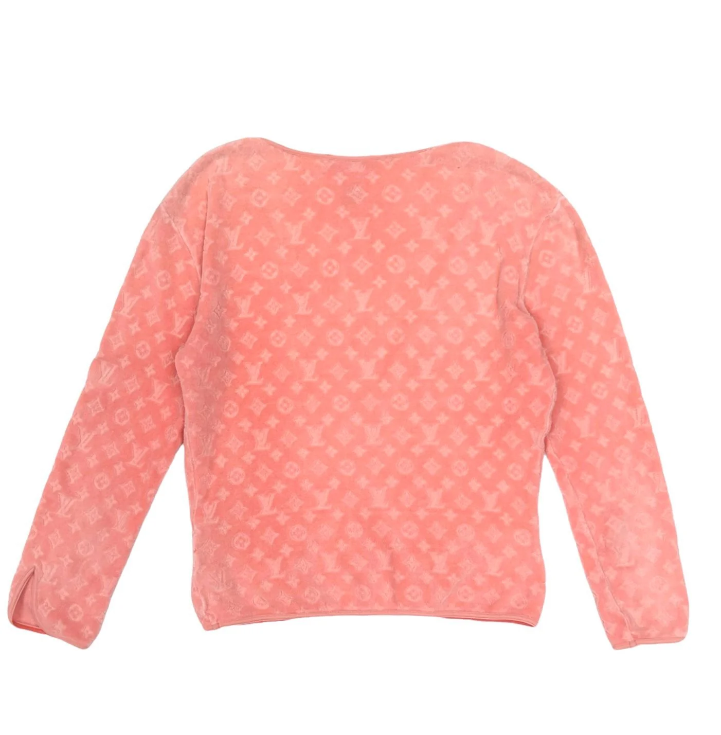 Louis Vuitton Pink Velour Logo Cardigan - Image 2