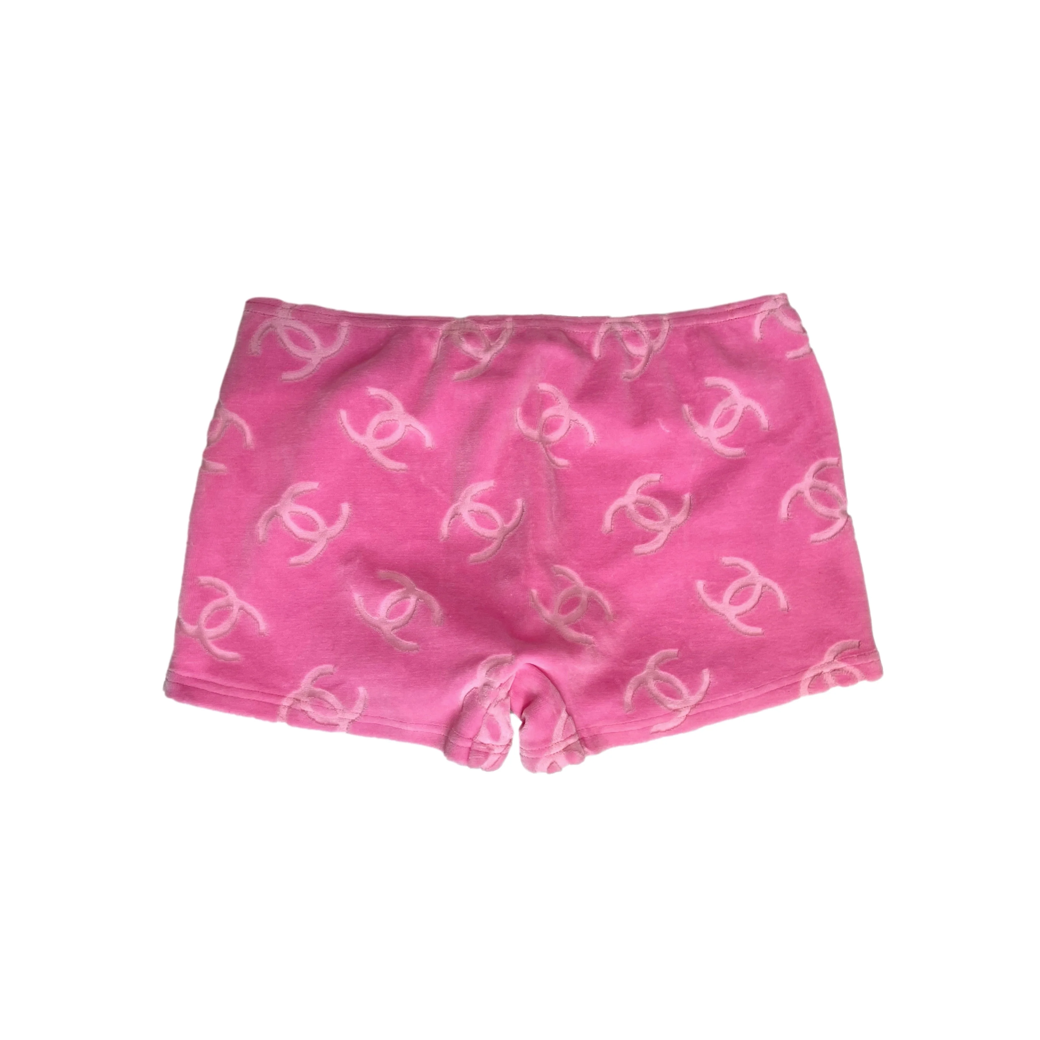 Chanel Pink Velour Shorts - Image 2