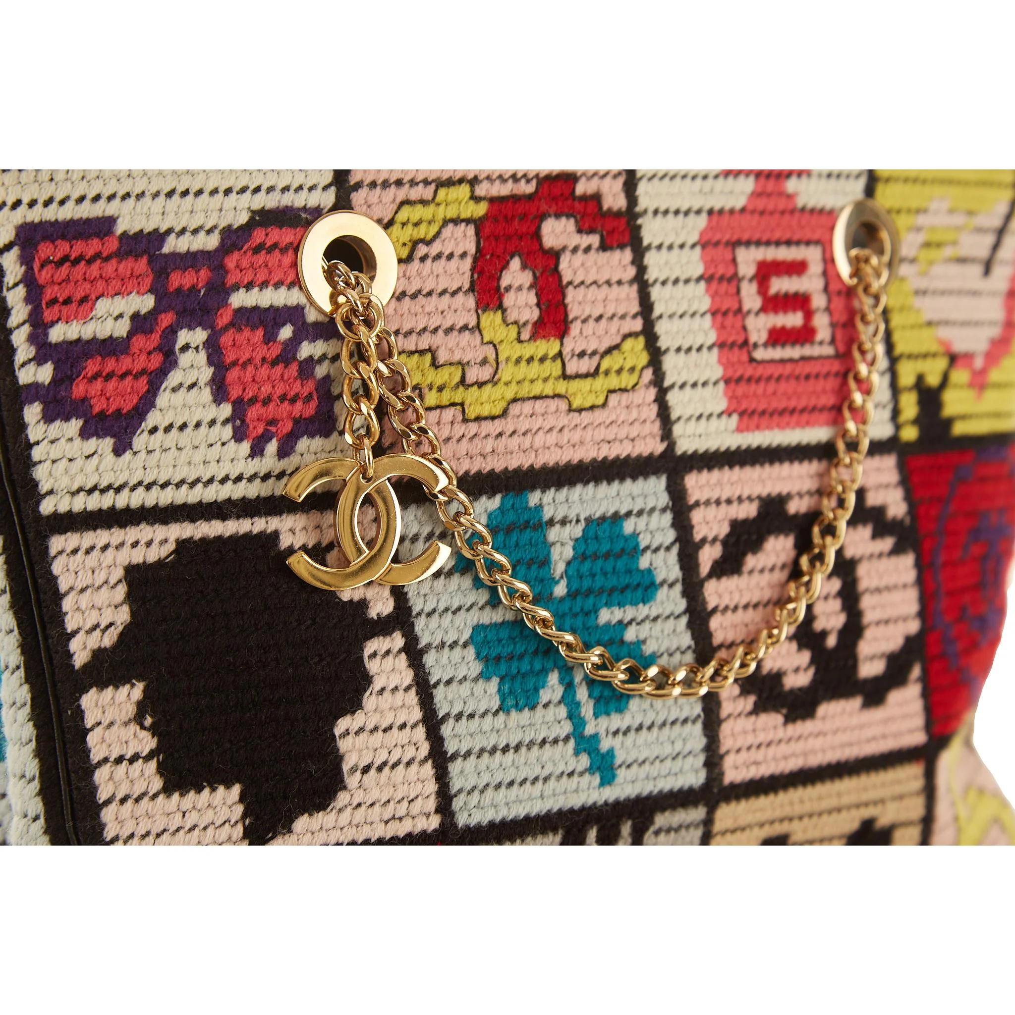 Chanel Precious Symbols Needlepoint Shoulder Bag - Image 3