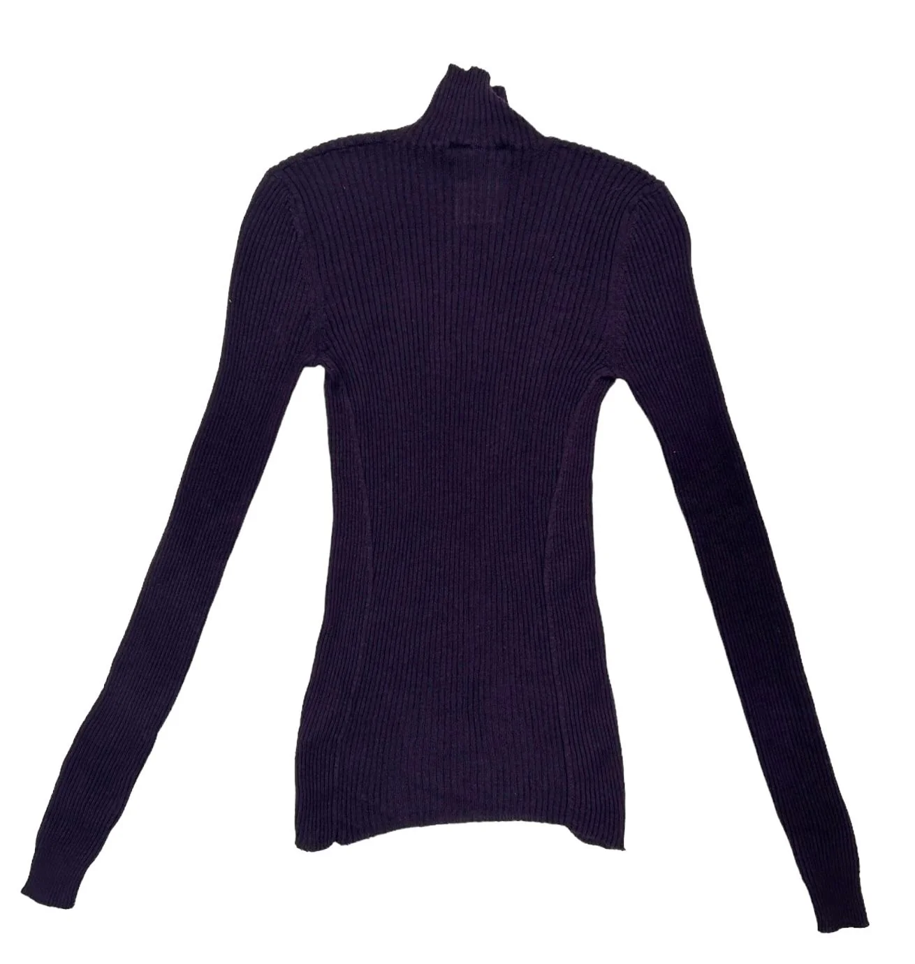 Chanel Purple Cashmere Ribbed Sweater - Image 2