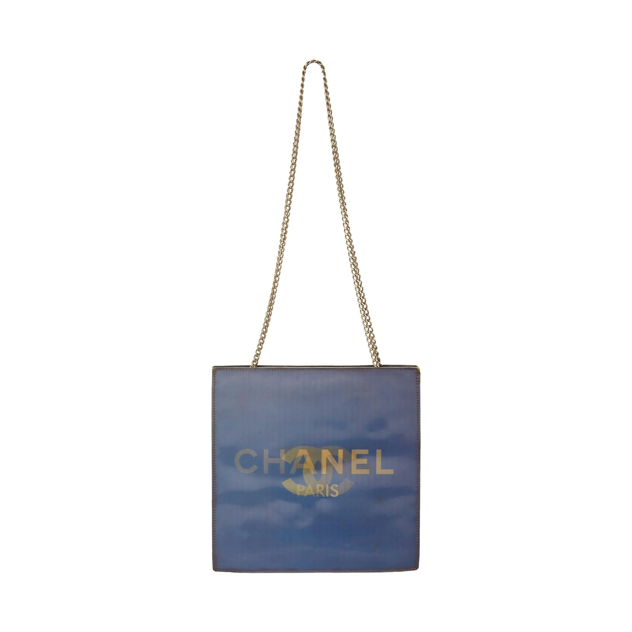 Chanel Purple Holographic Logo Chain Shoulder Bag - Image 2