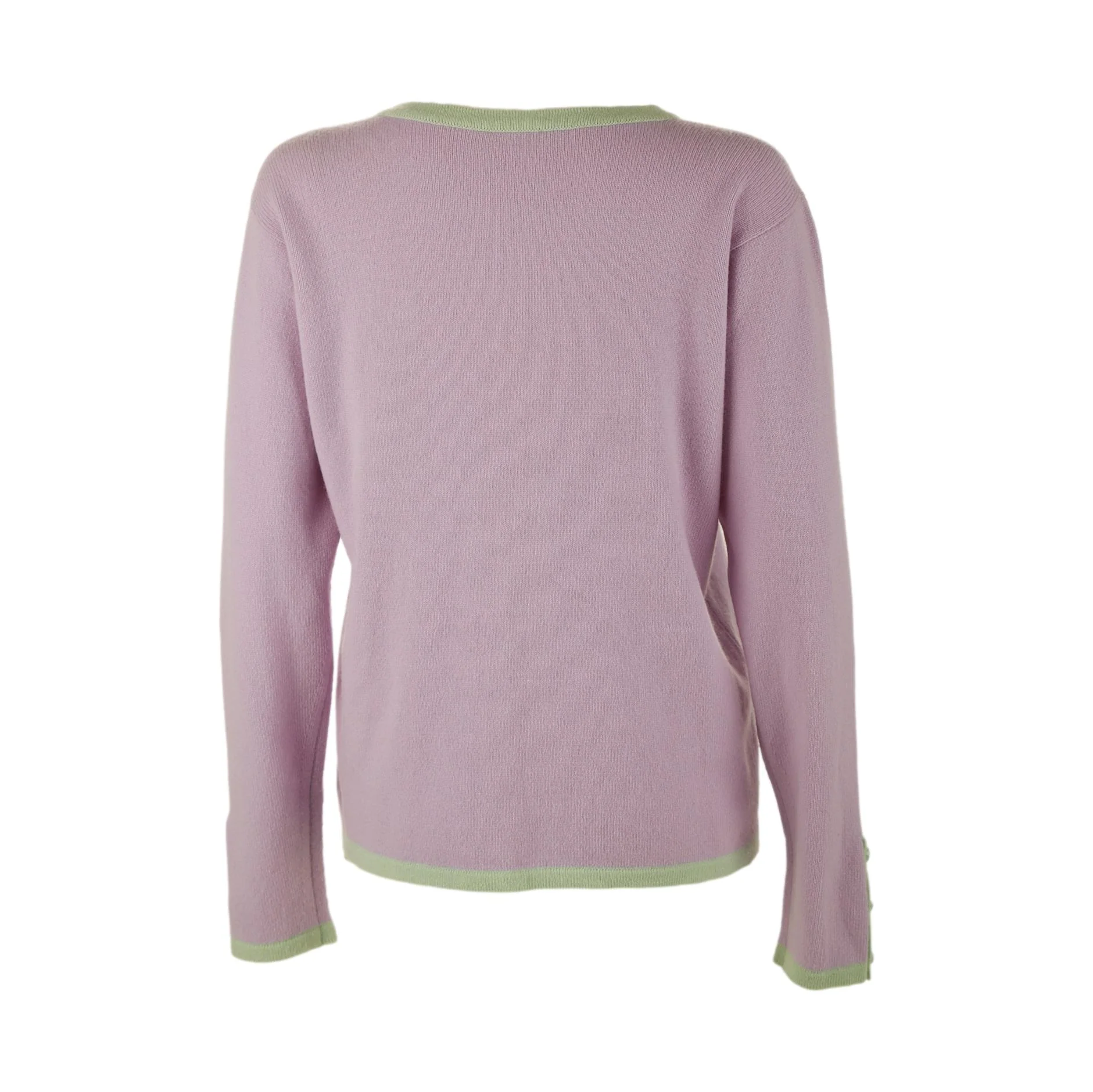 Chanel Purple Logo Button Cardigan - Image 2
