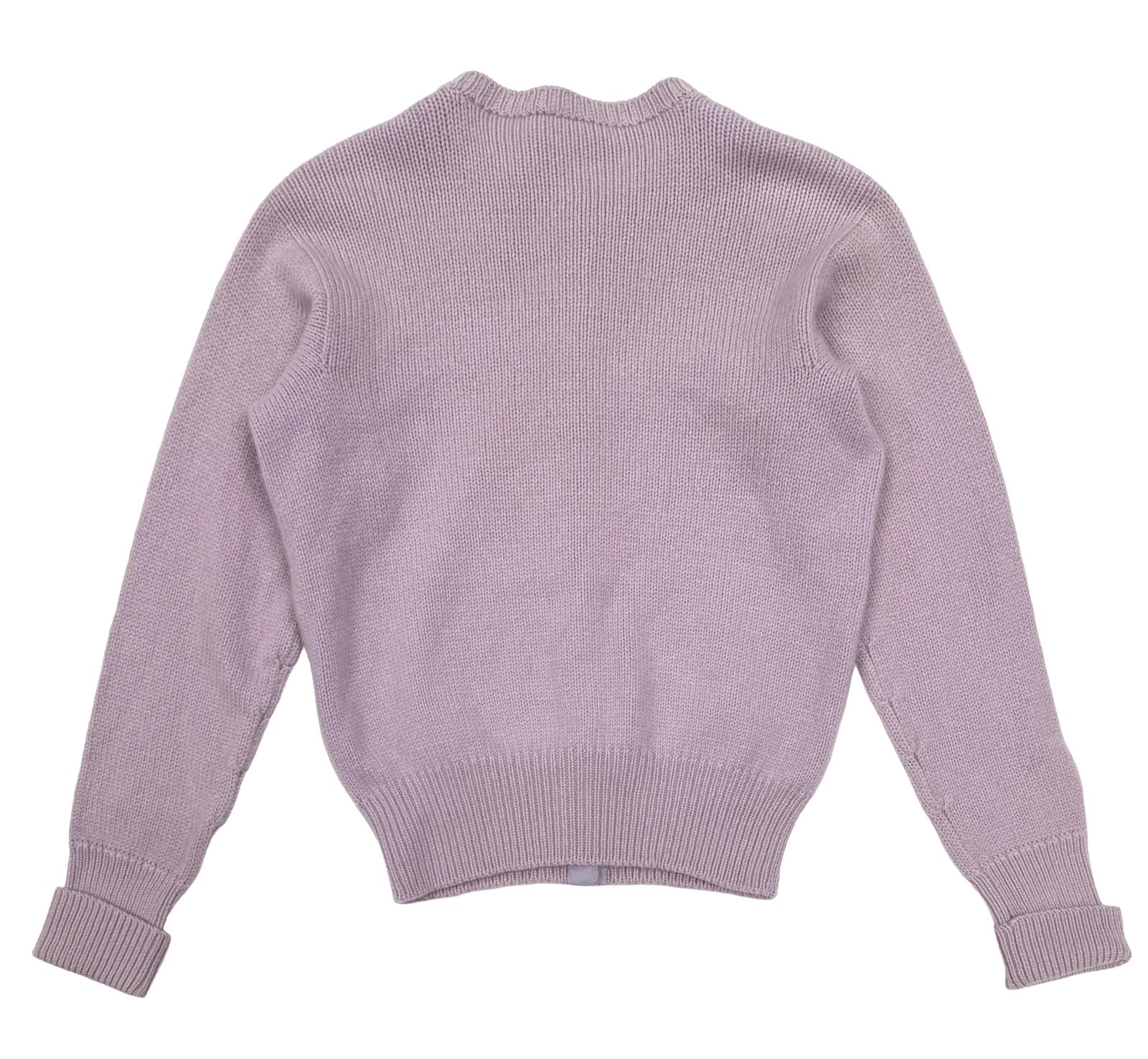 Chanel Purple Logo Button Down Cardigan - Image 2