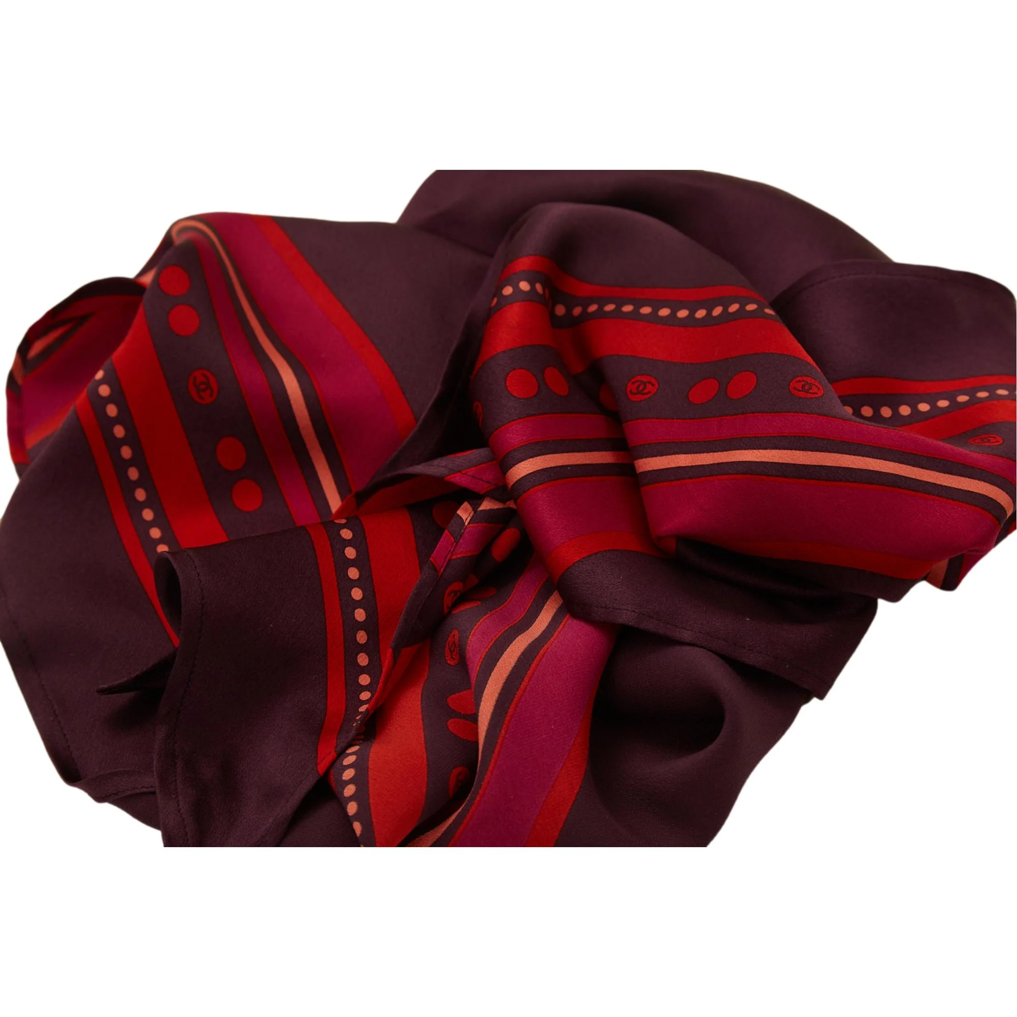 Chanel Purple Logo Print Scarf - Image 2