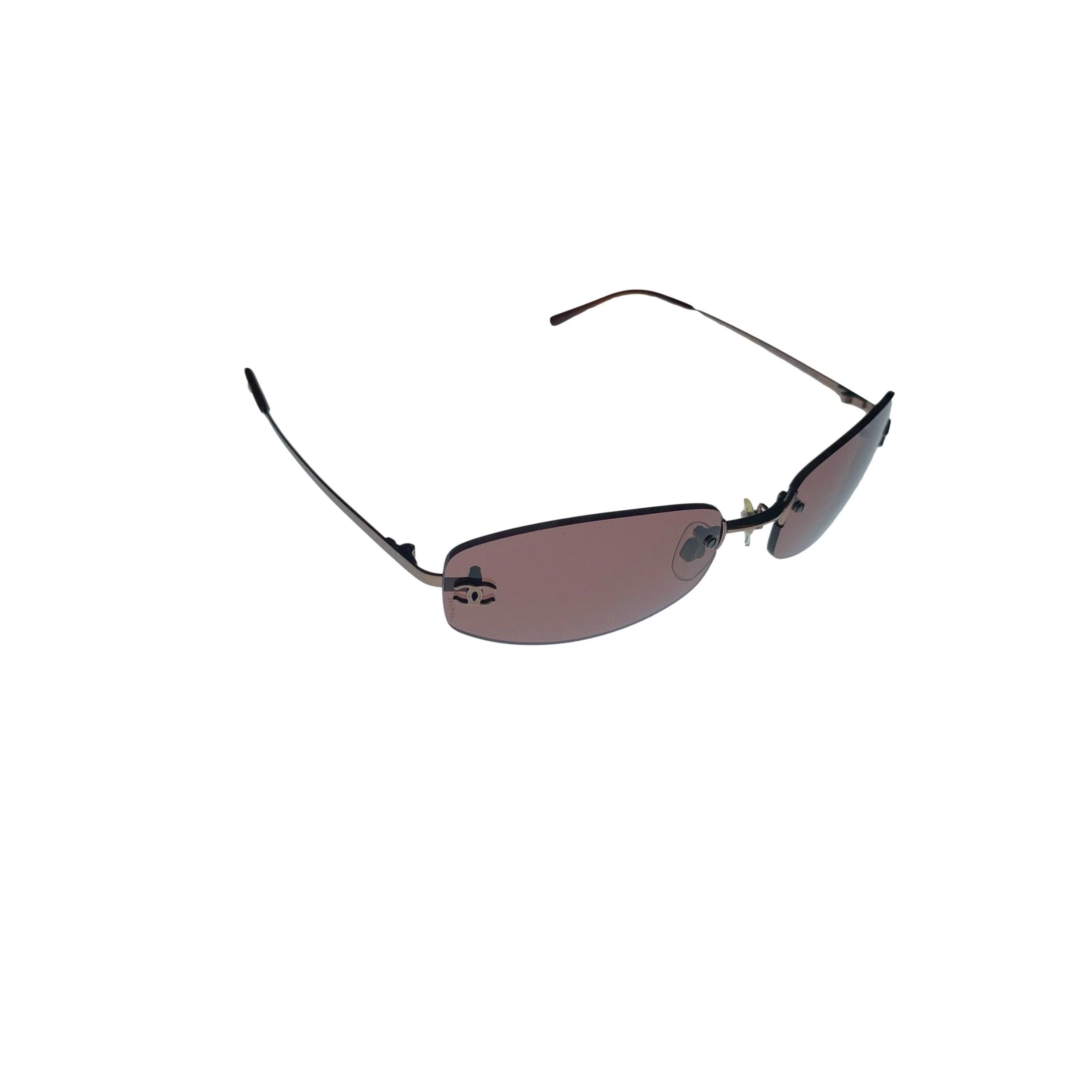 Chanel Purple Logo Rimless Mini Shades - Image 2