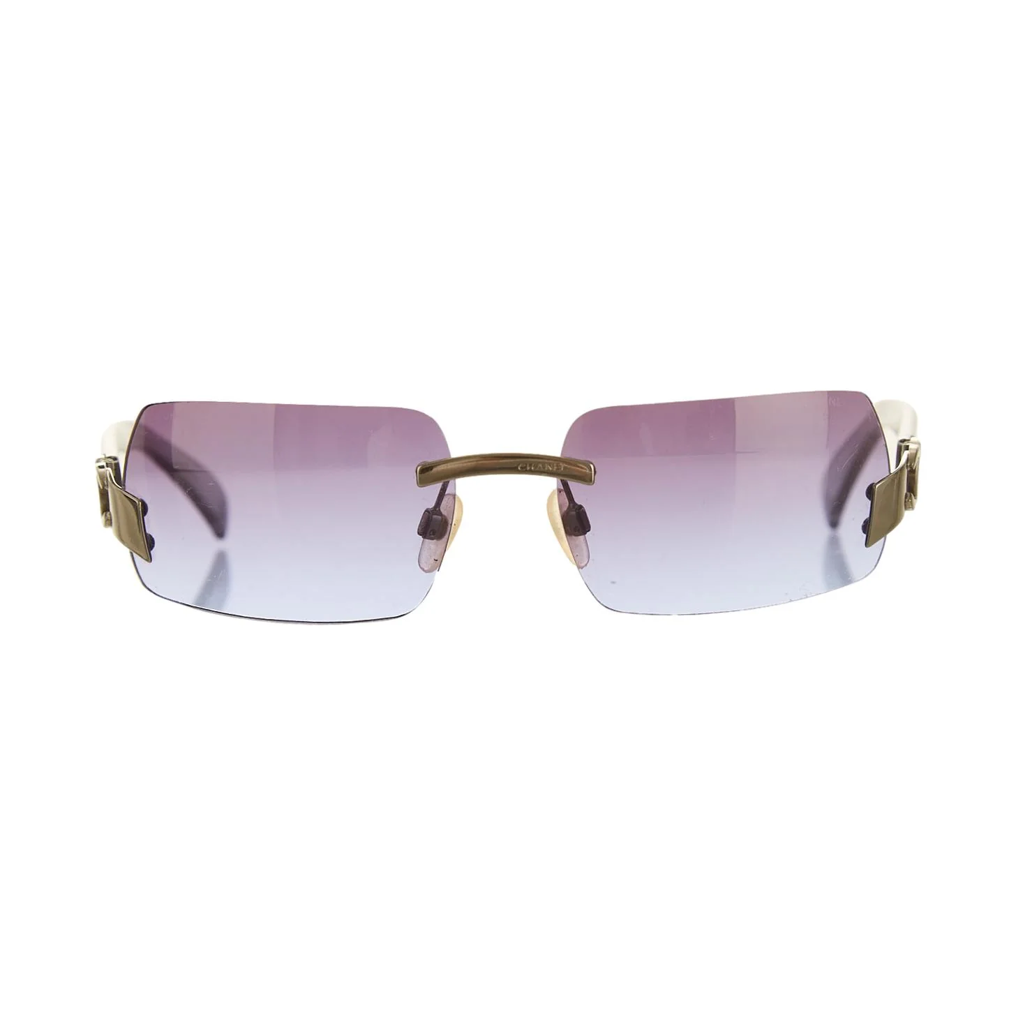 Chanel Purple Logo Sunglasses - Image 2