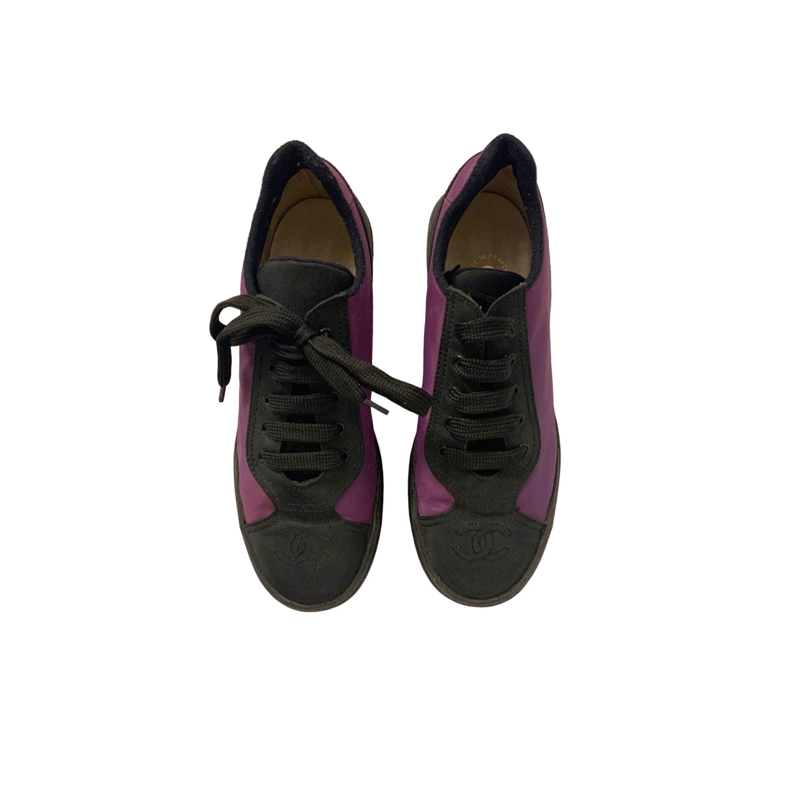 Chanel Purple Logo Toe Platform Sneakers