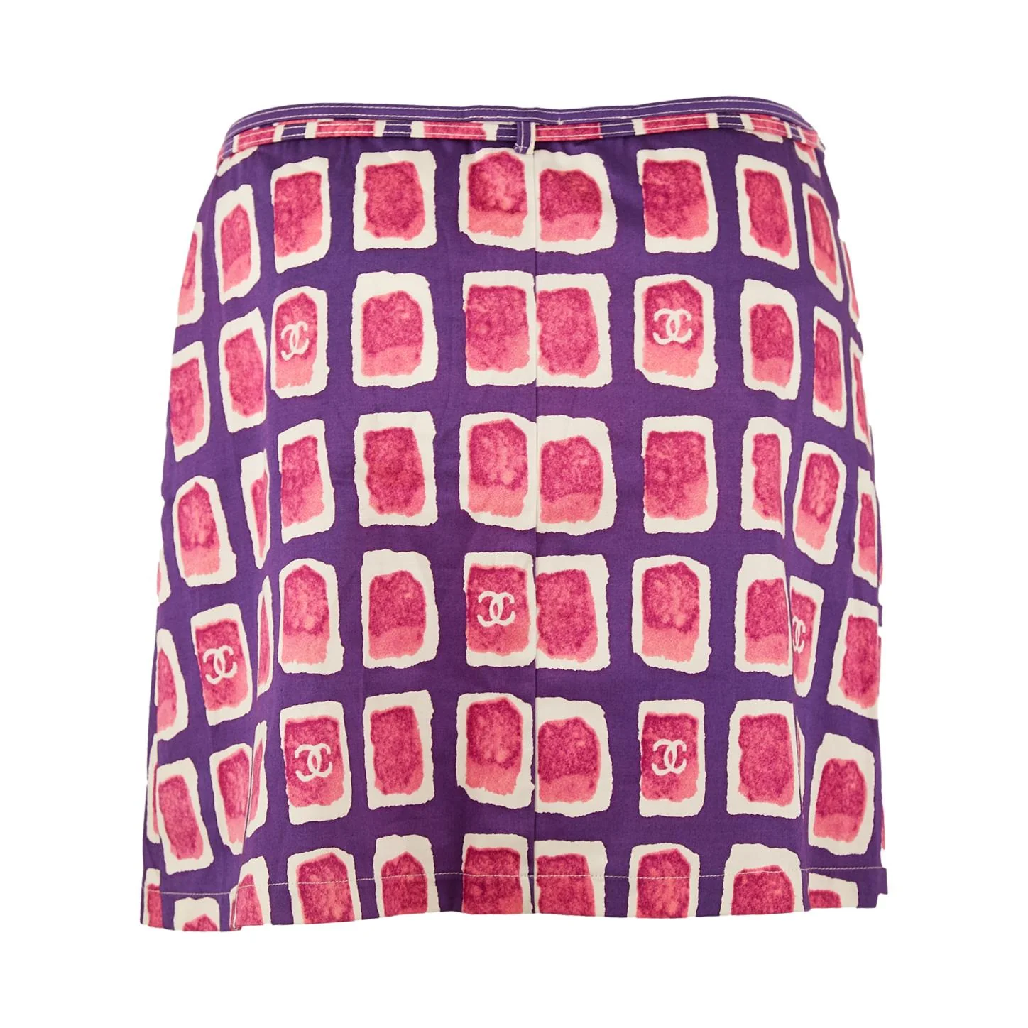 Chanel Purple Logo Wrap Skirt - Image 2