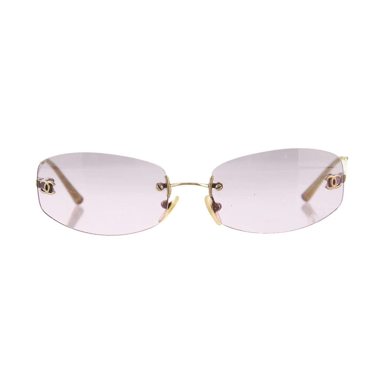 Chanel Purple Micro Rimless Logo Sunglasses - Image 2