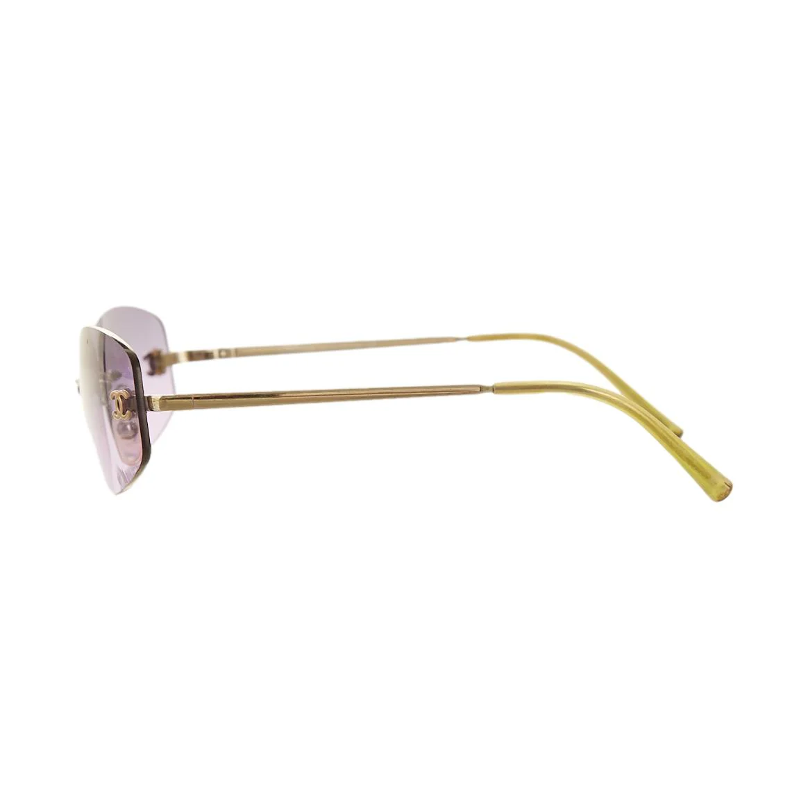 Chanel Purple Micro Rimless Logo Sunglasses - Image 3