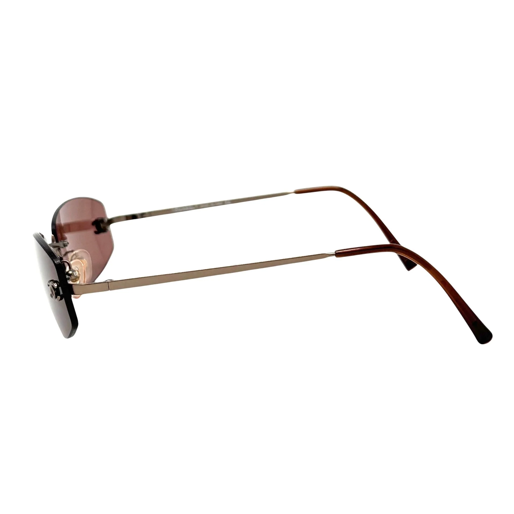 Chanel Purple Mini Rimless Sunglasses - Image 3