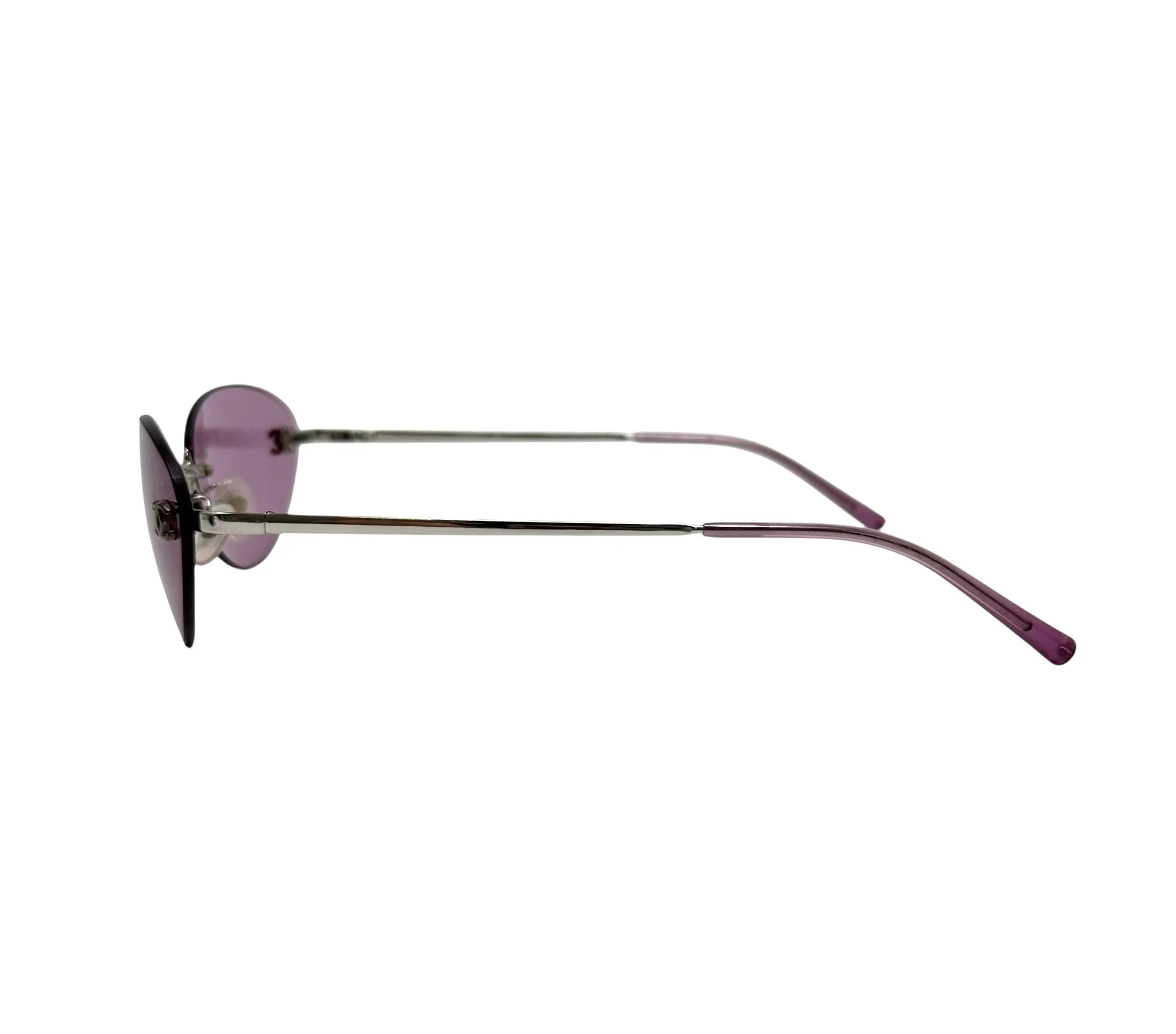 Chanel Purple Mini Rimless Sunglasses - Image 3
