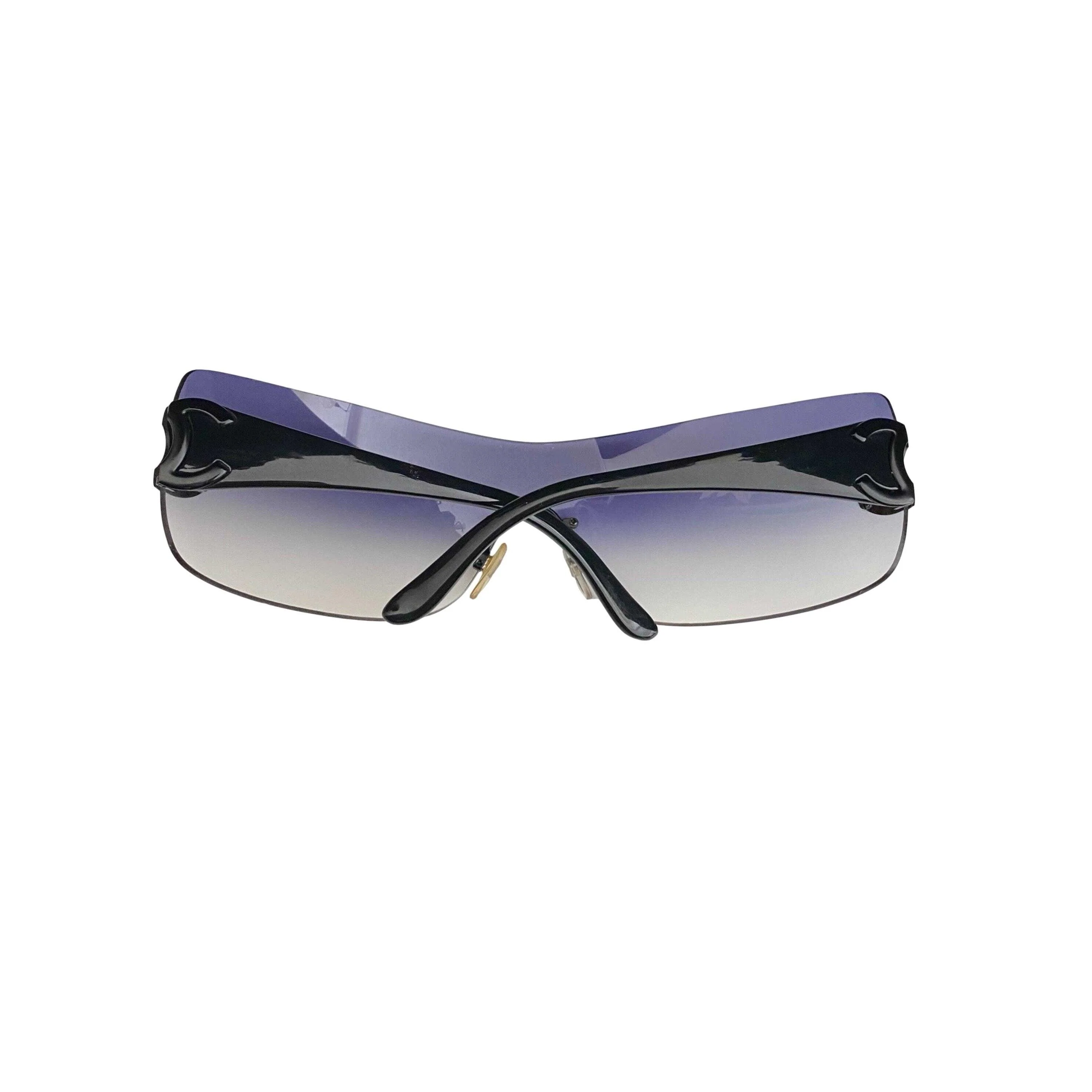 Chanel Purple Oversized Logo Sunglasses - Image 3