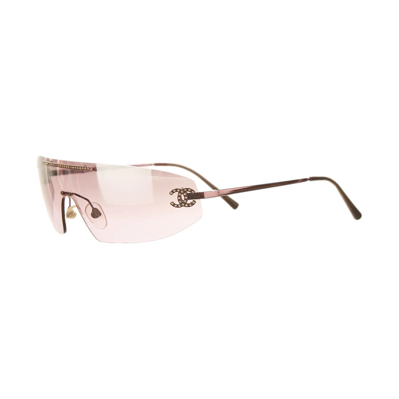 Chanel Purple Rhinestone Logo Sunglasses