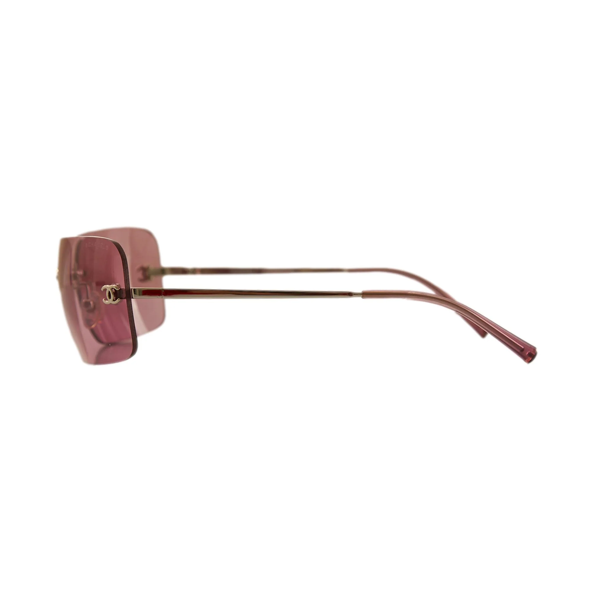 Chanel Purple Rimless Sunglasses - Image 3