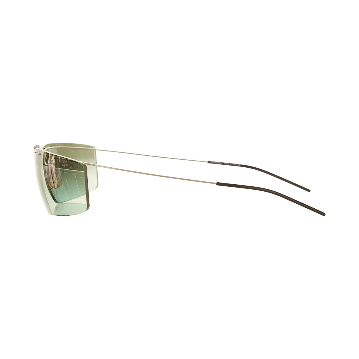 Chanel Green Rimless Center Logo Sunglasses - Image 3