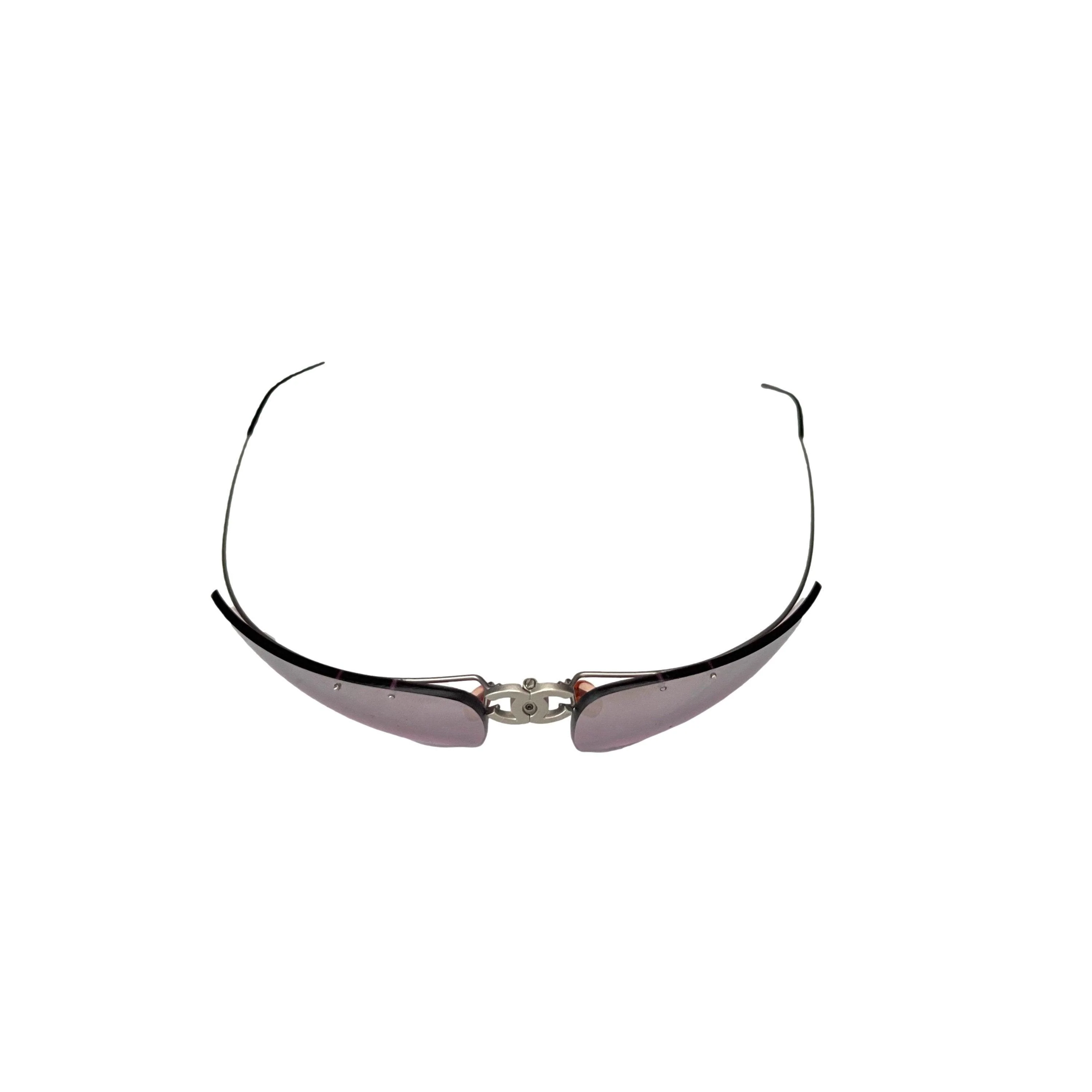 Chanel Purple Rimless Center Logo Sunglasses - Image 2