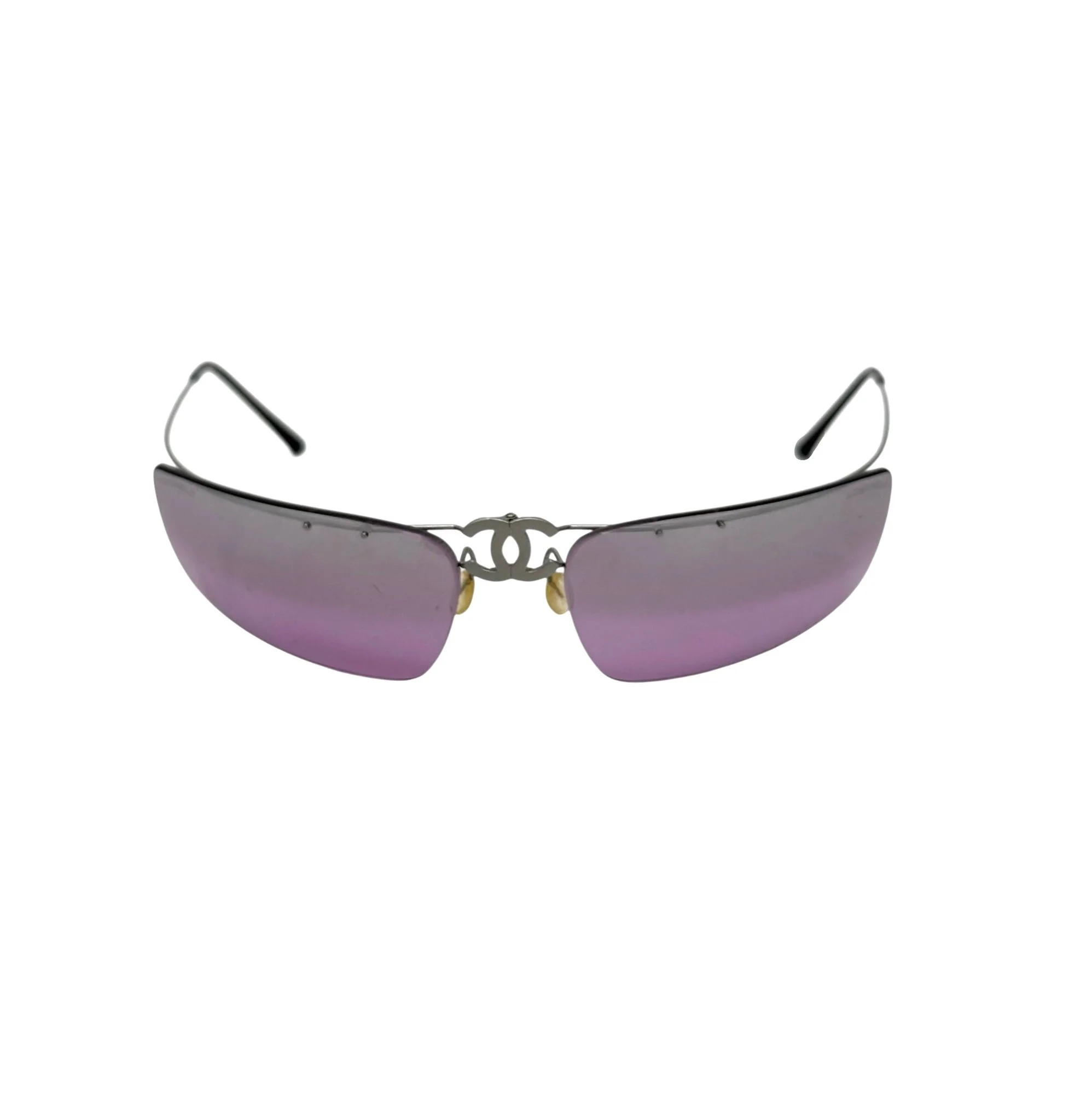Chanel Purple Center Rimless Logo Sunglasses - Image 2
