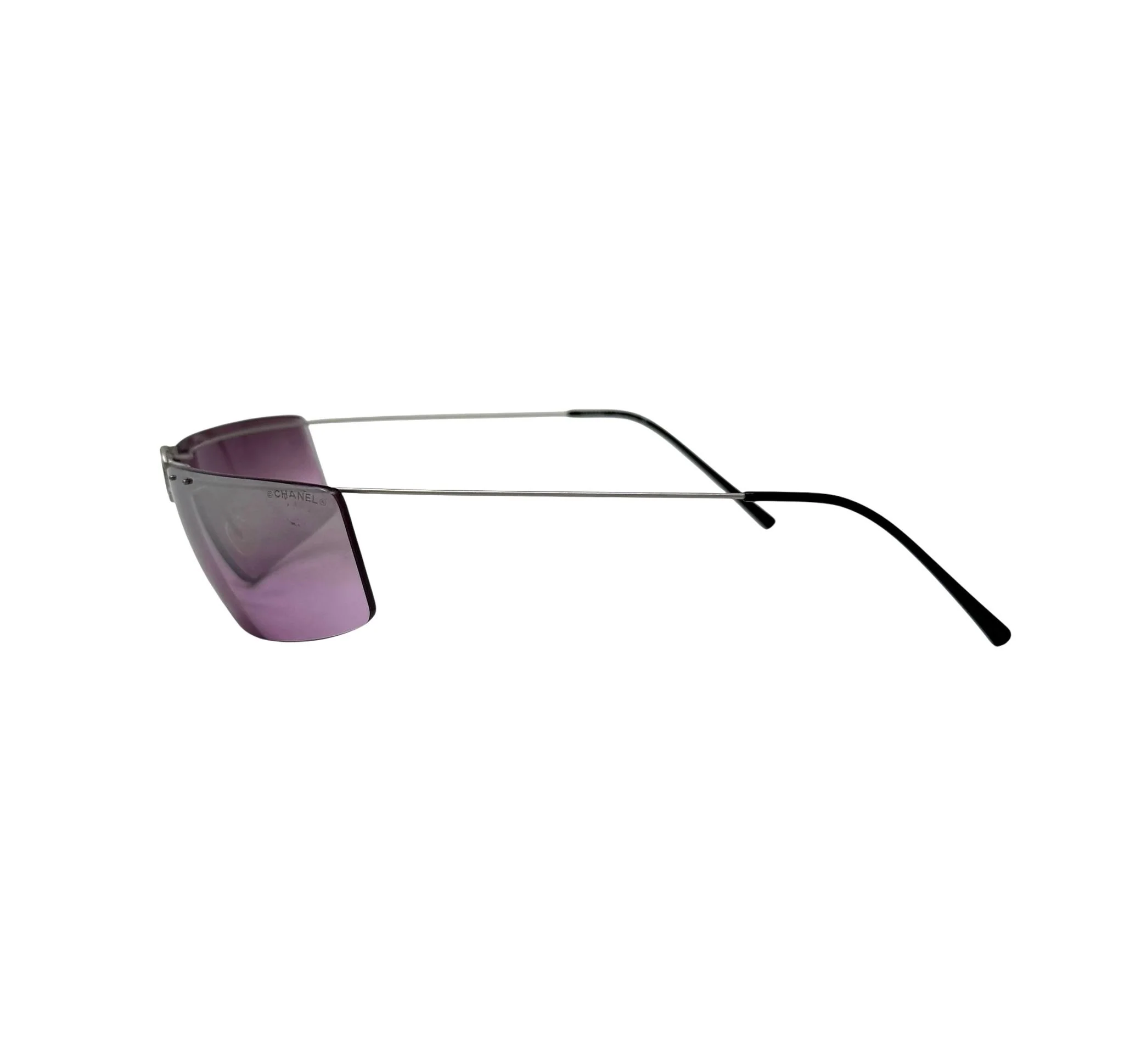 Chanel Purple Center Rimless Logo Sunglasses - Image 3