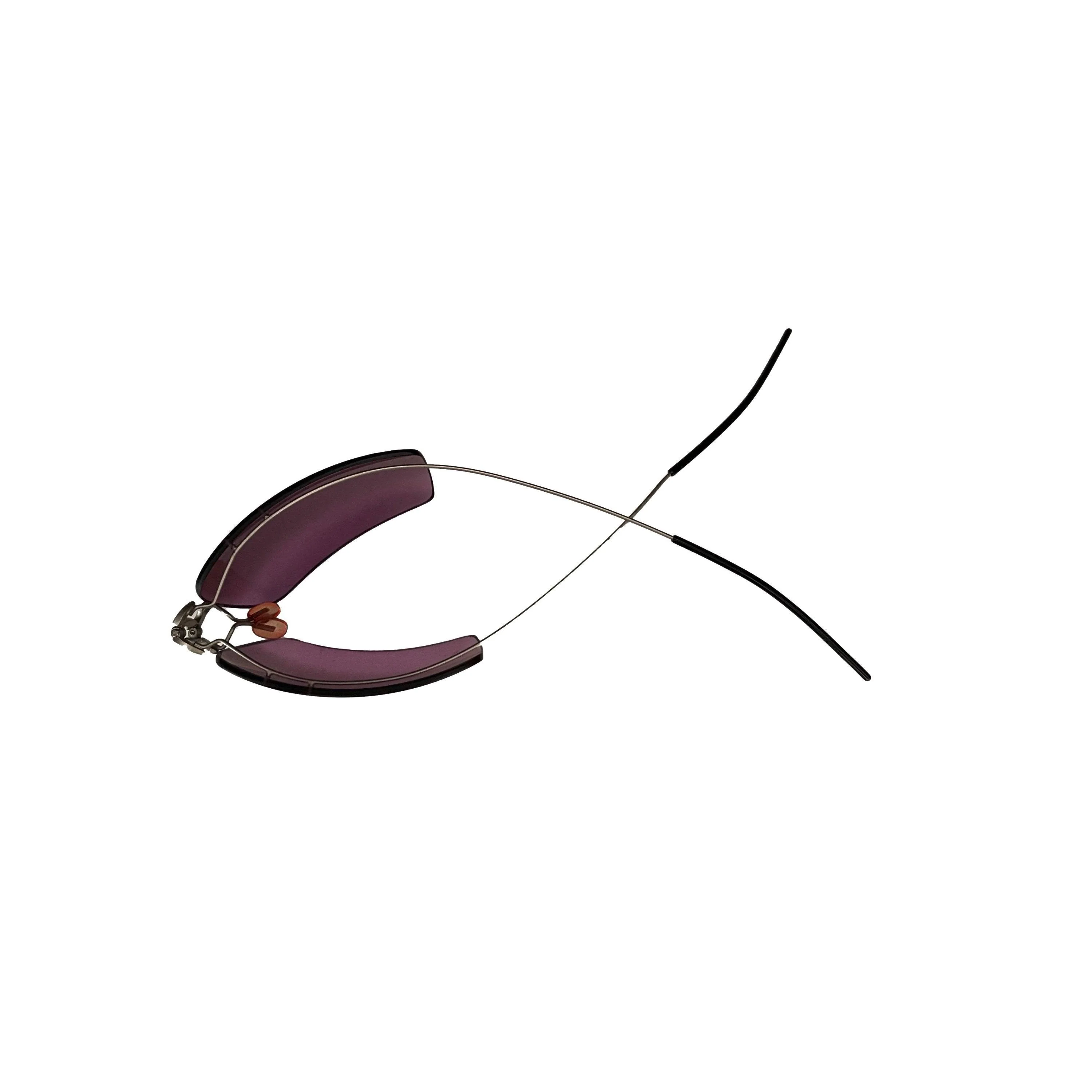 Chanel Purple Rimless Center Logo Sunglasses - Image 3