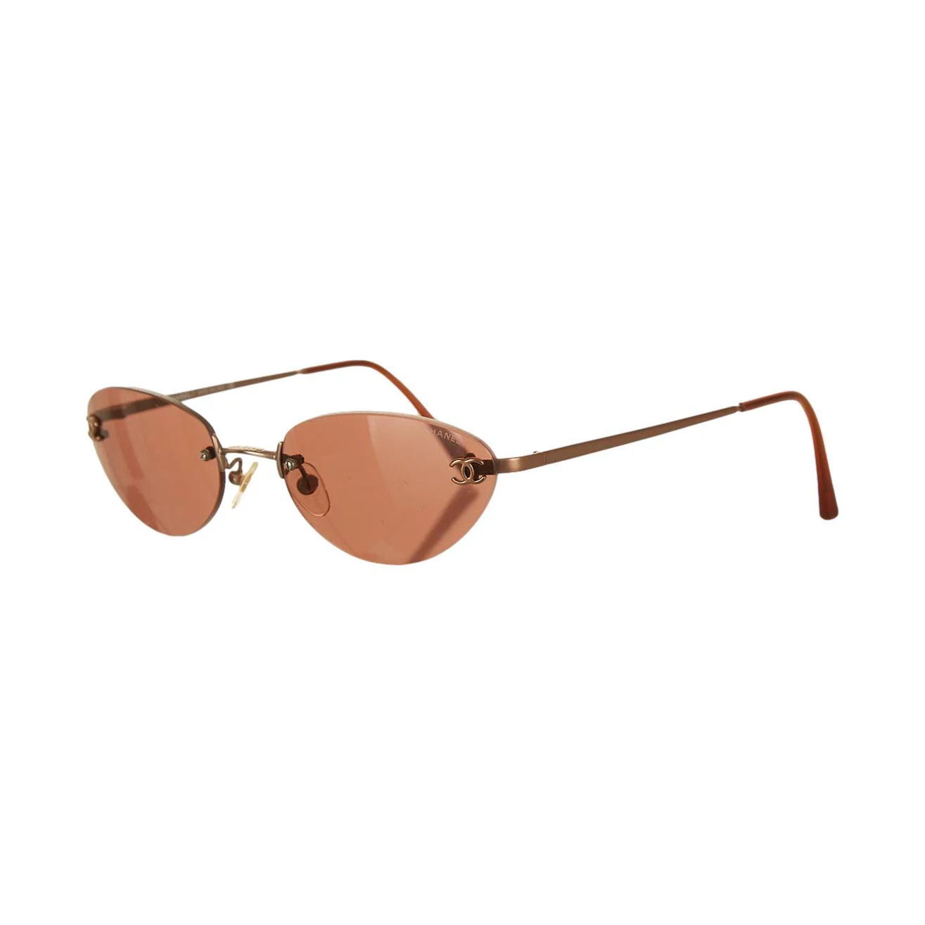 Chanel Purple Rimless Logo Micro Sunglasses