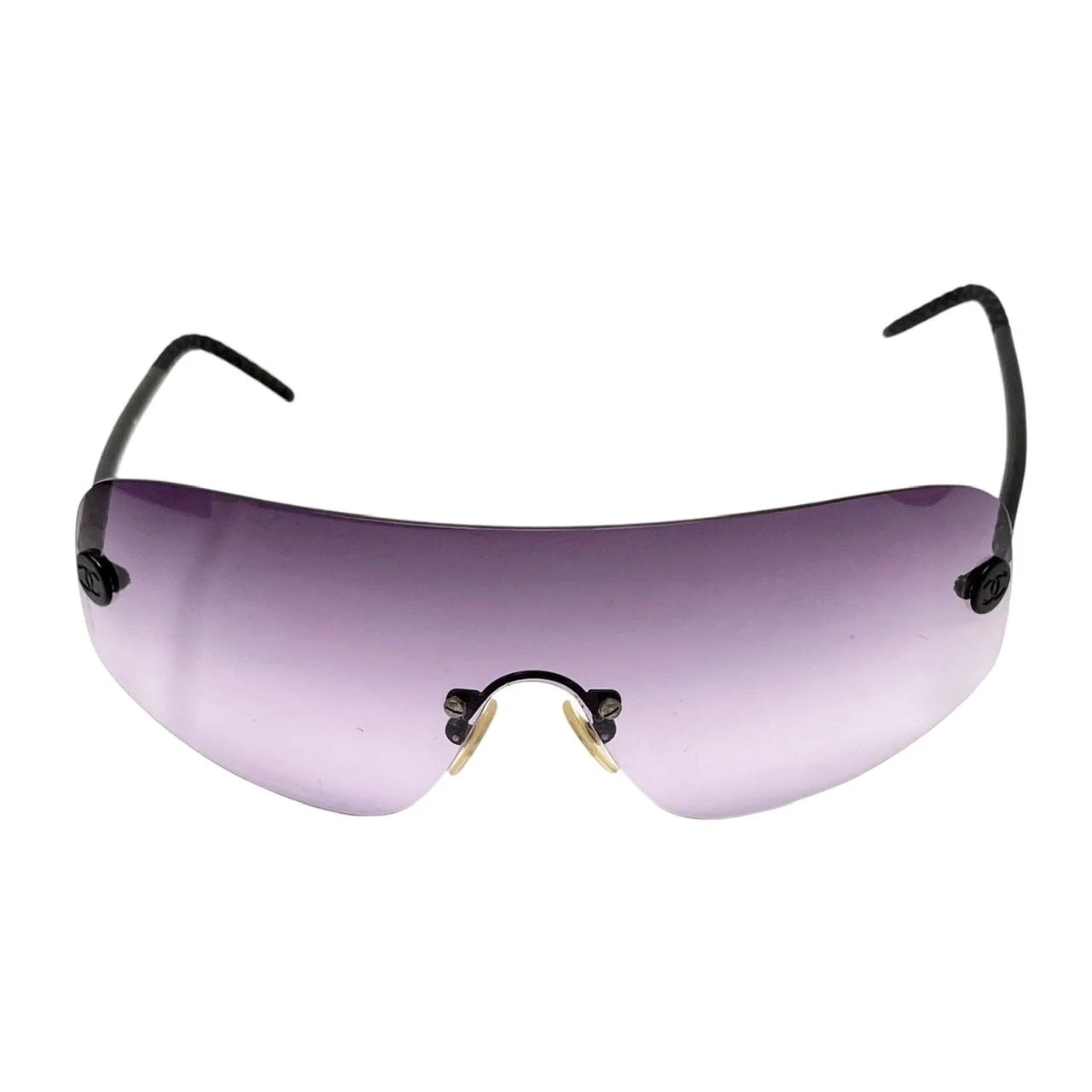 Chanel Purple Rimless LogoSunglasses - Image 2